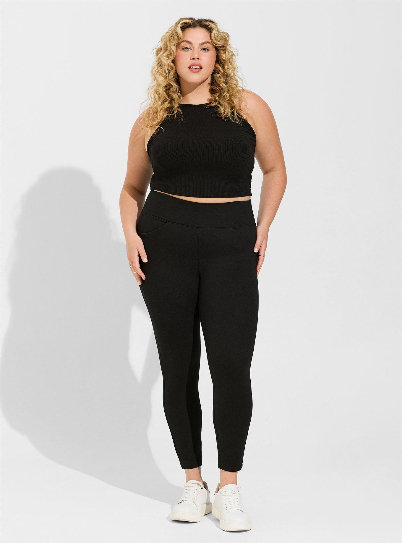 RealSize Women's Plus Size Pull On Ponte Pants