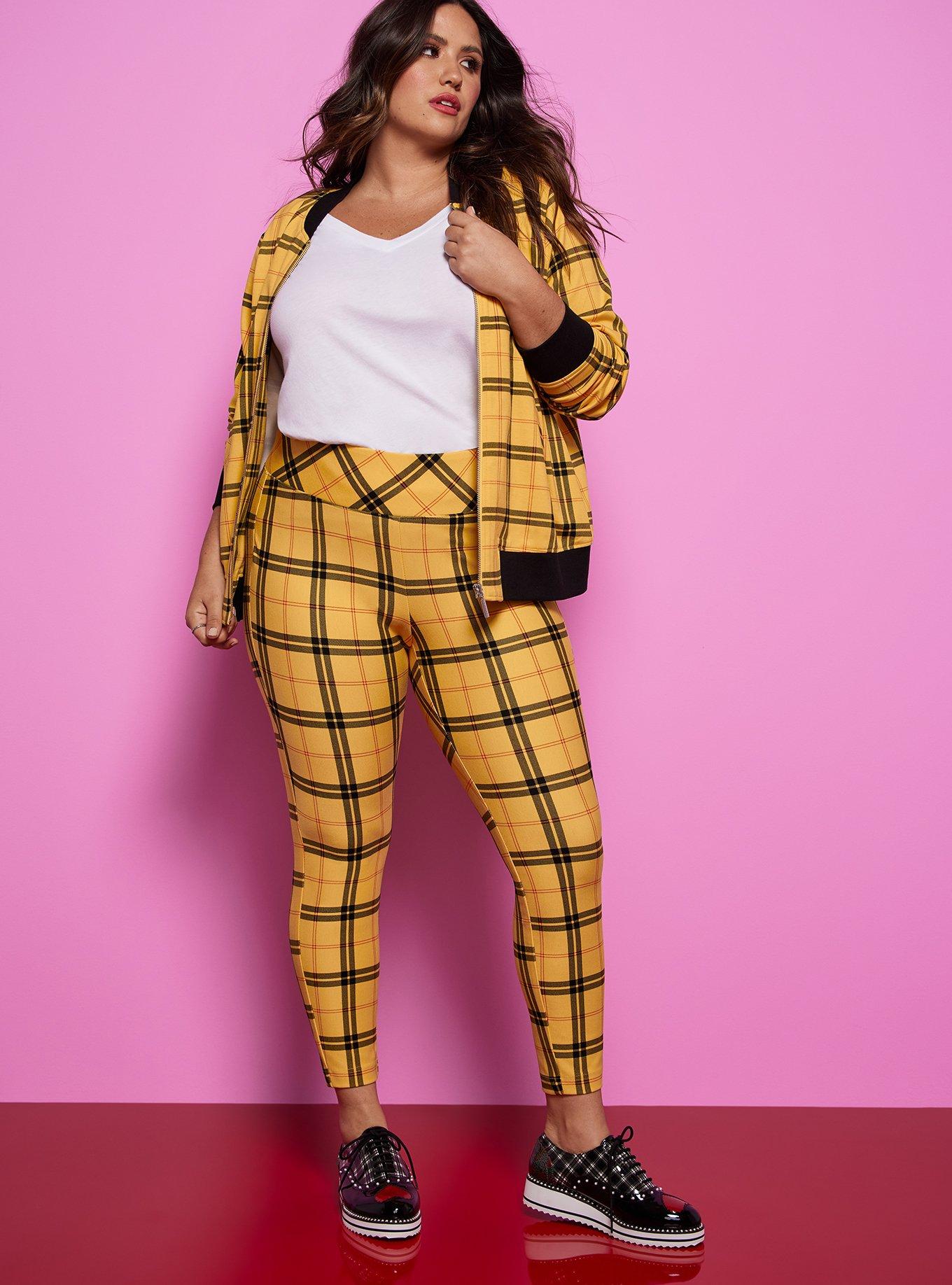 Yellow plaid best sale pants plus size