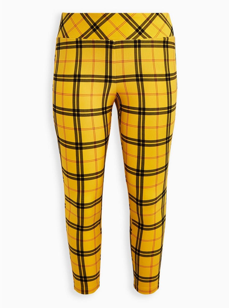 Betsey Johnson Pixie Pant - Luxe Ponte Plaid Yellow, OTHER PRINTS, hi-res