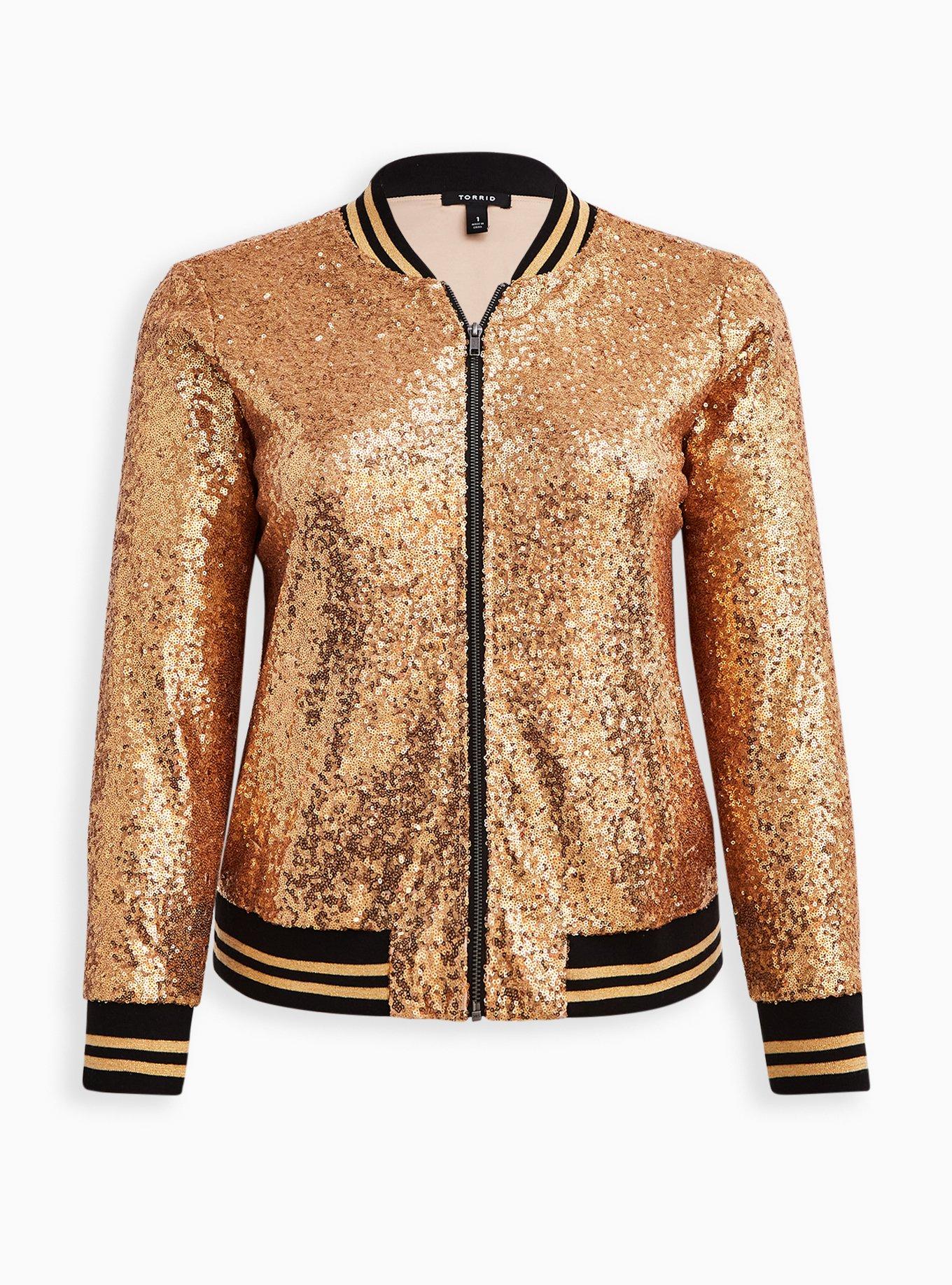 Gold Sequin Bomber Jacket | SLS Wares XL