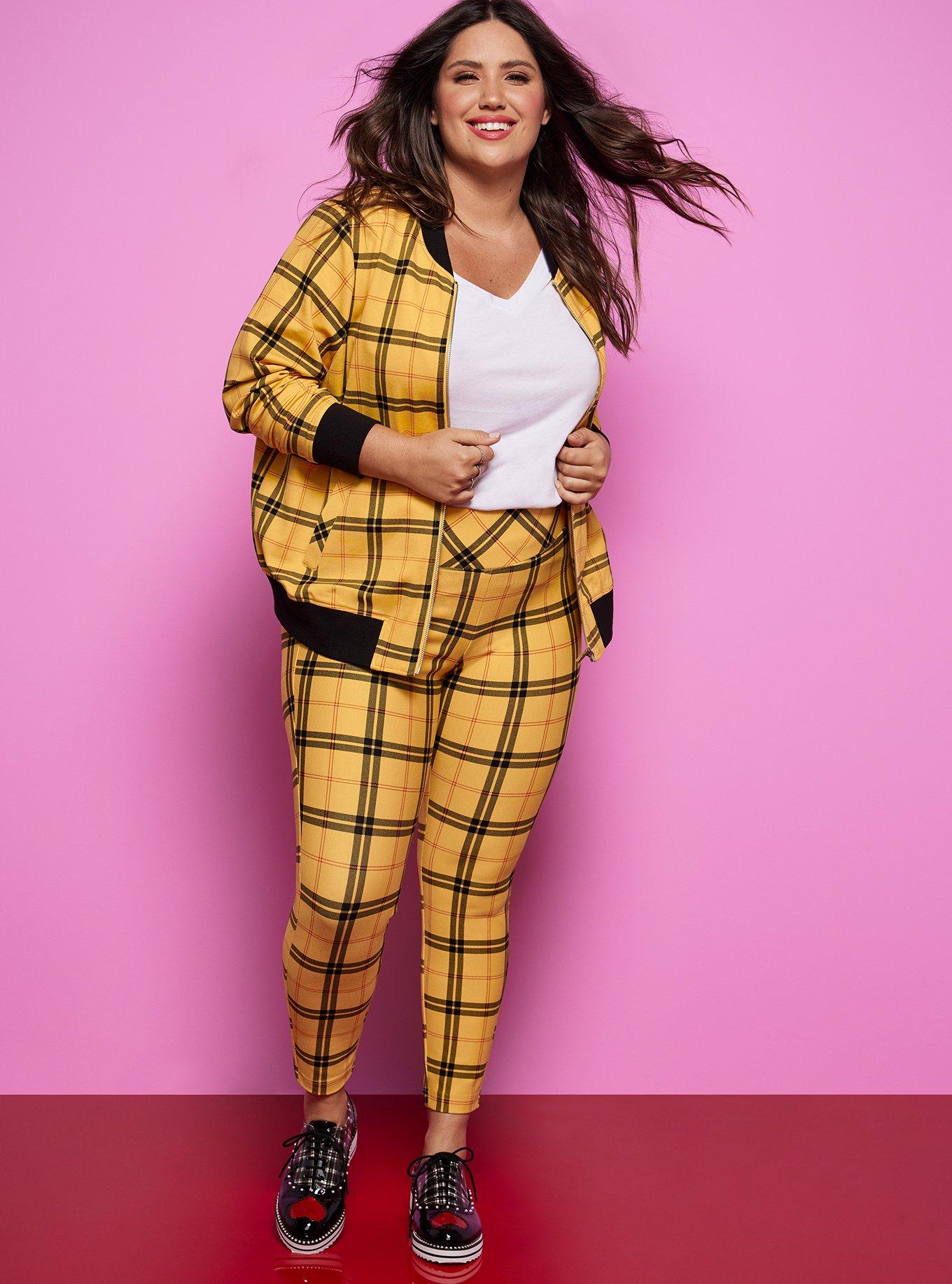 Plus size hotsell yellow plaid pants