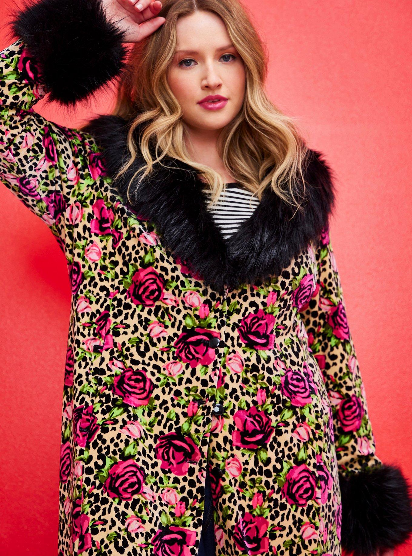 Plus Size - Betsey Johnson Coat - Velvet Leopard Floral - Torrid