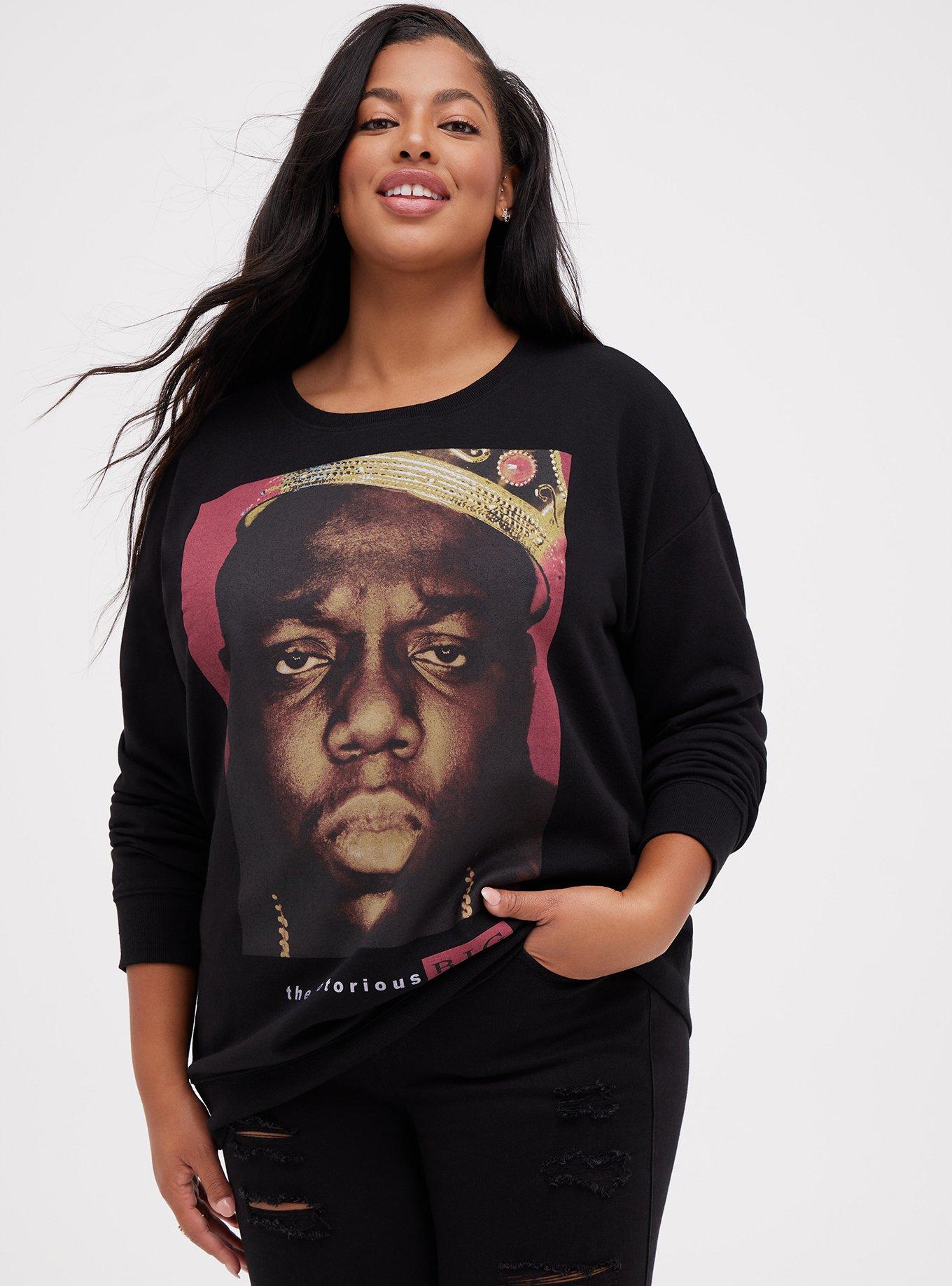 Plus Size Tunic Sweatshirt Cozy Fleece Biggie Dream Black Torrid