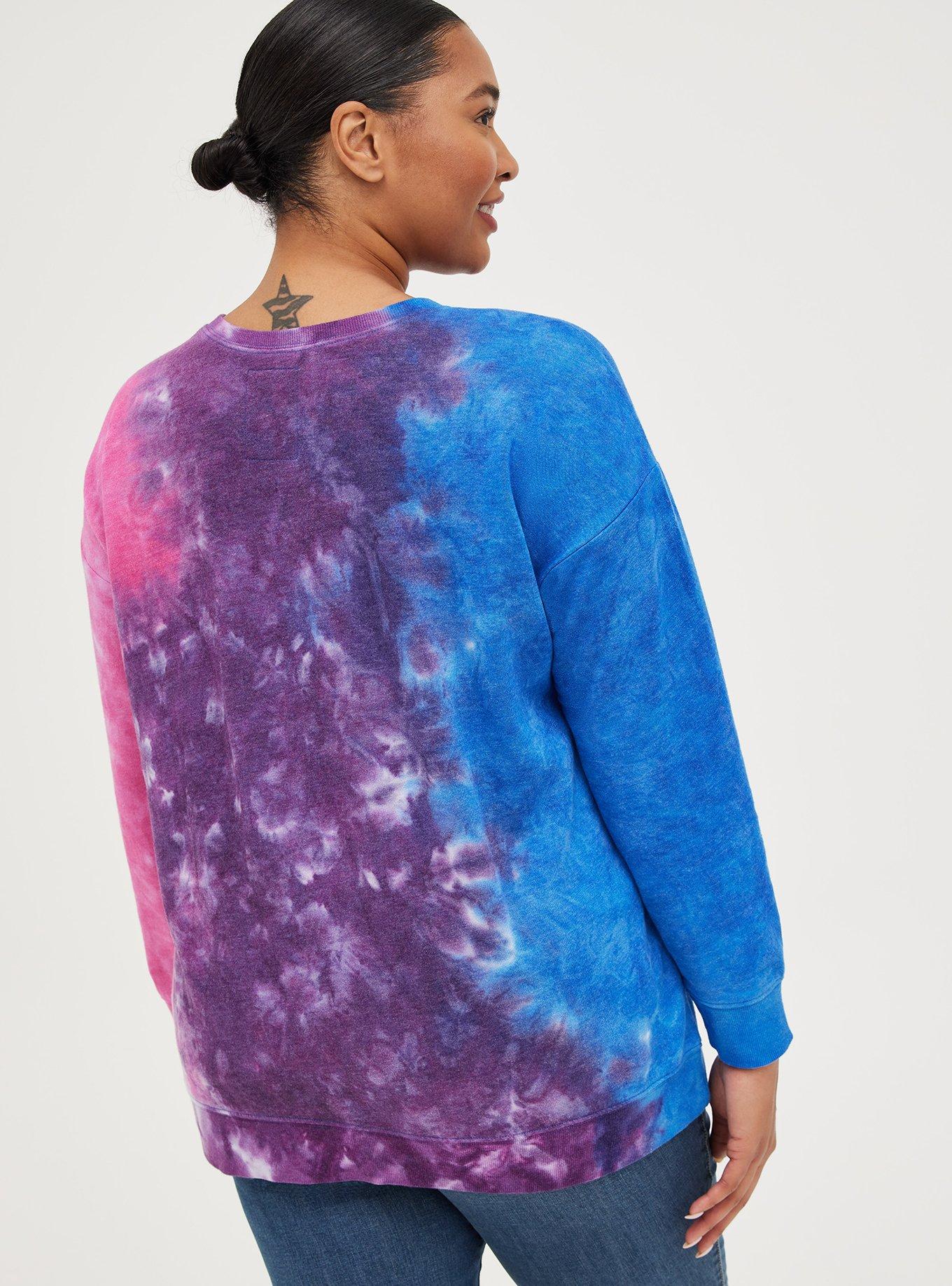 Plus Size Tunic Sweatshirt - Cozy Fleece Grateful Dead Tie Dye, MULTI TIE DYE, alternate
