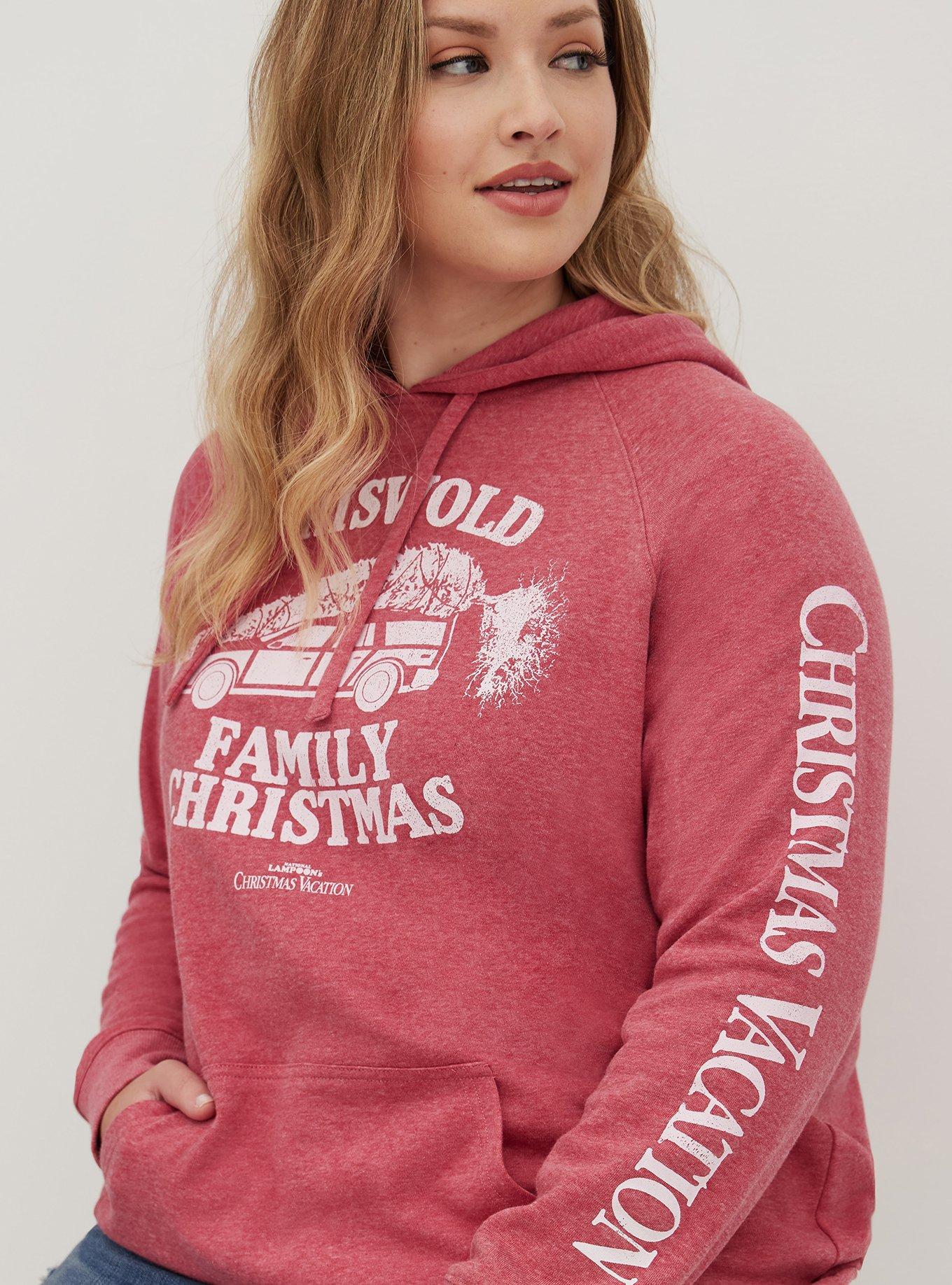 Plus - National Lampoon's Vacation Pullover Hoodie - Cozy Fleece Family Christmas Red
