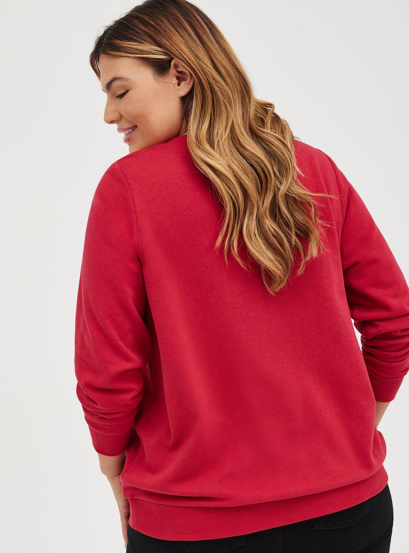 Plus Size Sweatshirt - Cozy Fleece The Office Christmas Red, JESTER RED, alternate