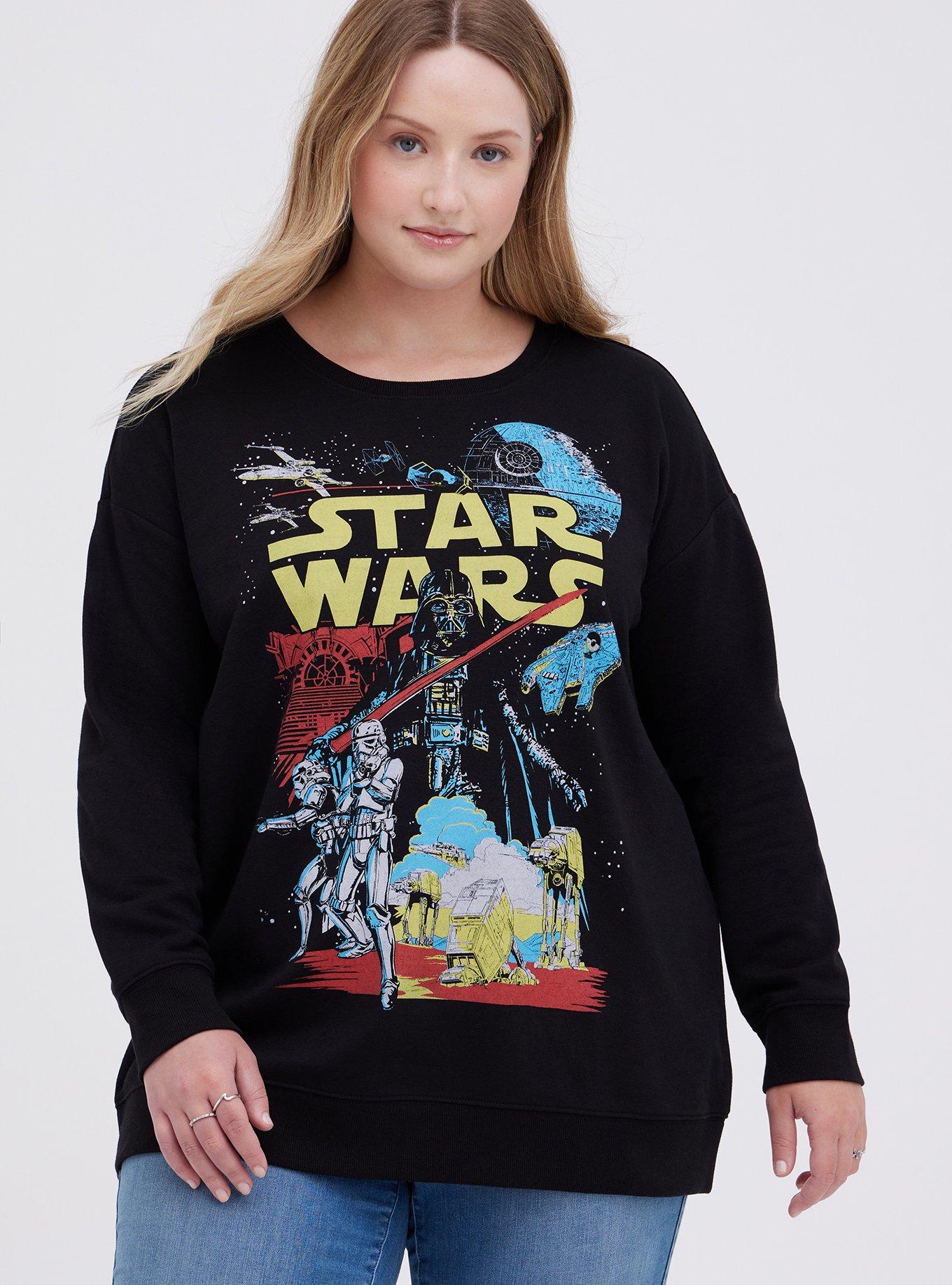 Plus Size Tunic Sweatshirt Cozy Fleece Star Wars Black Torrid