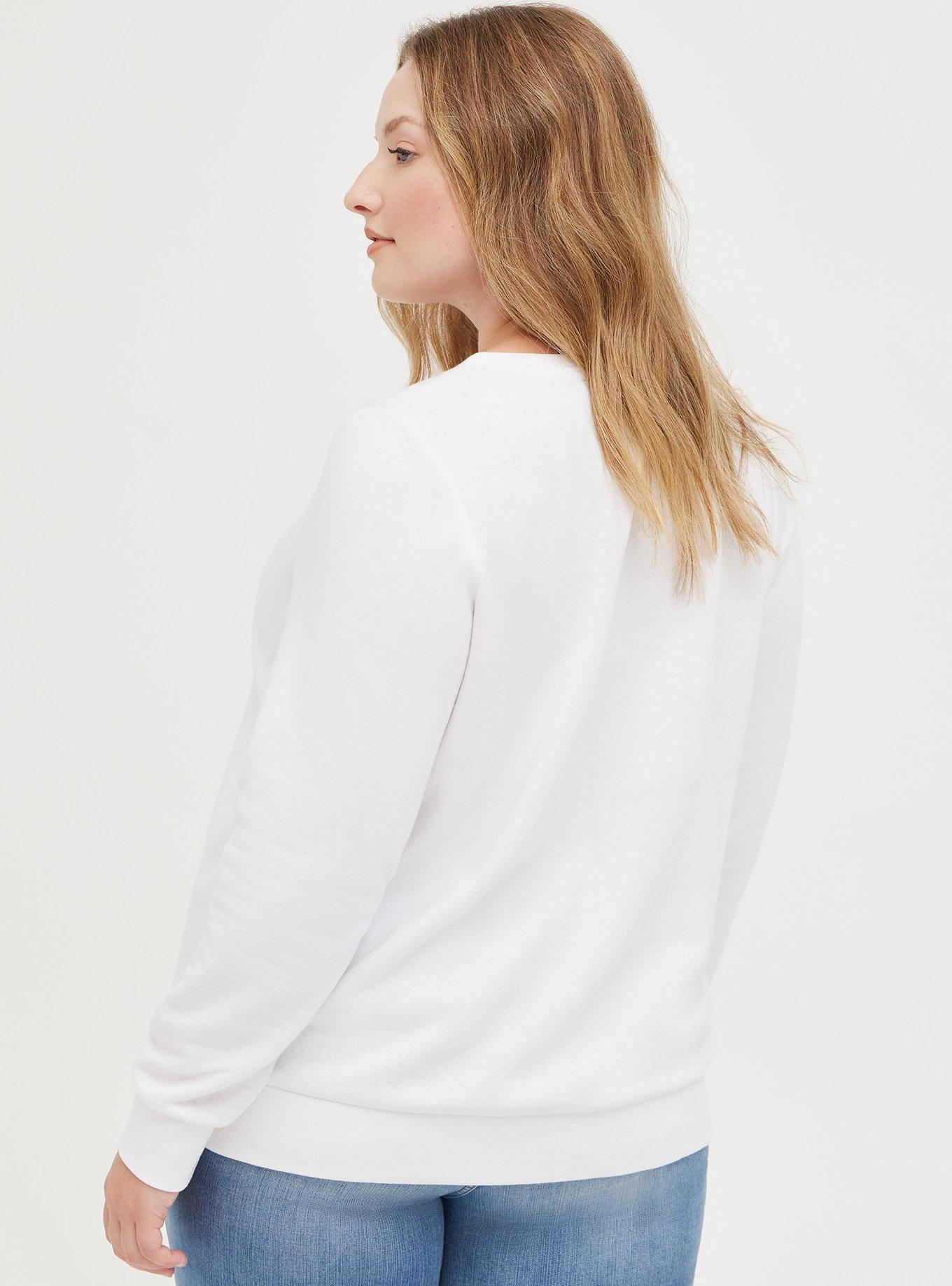 Plus Size Sweatshirt - Cozy Fleece MTV Wave White, BRIGHT WHITE, alternate
