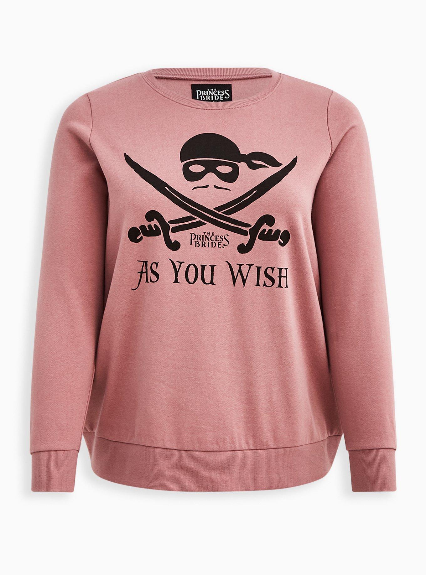 Plus Size Sweatshirt - Cozy Fleece The Princess Bride As You Wish Purple, , hi-res