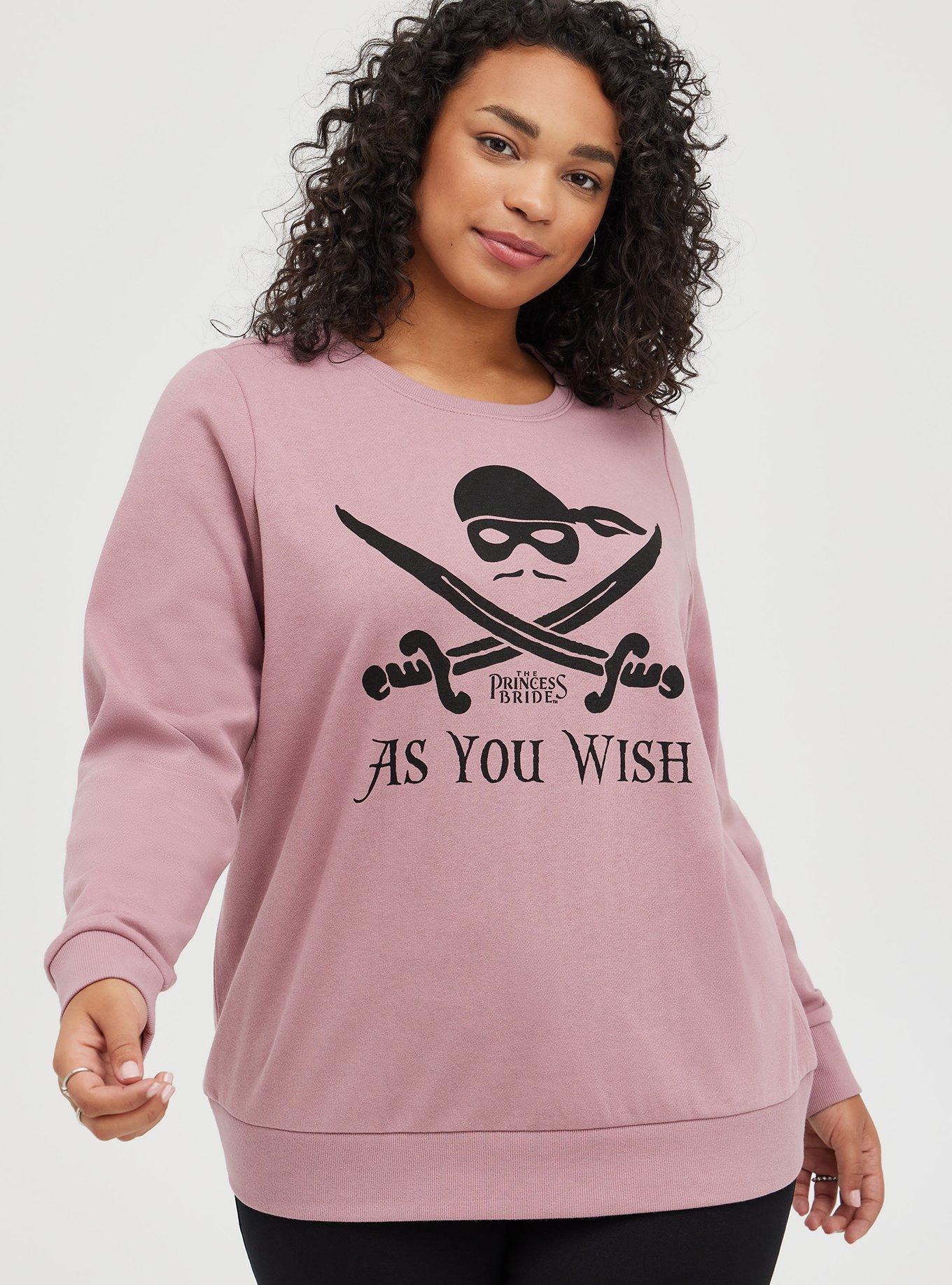 Plus Size Sweatshirt - Cozy Fleece The Princess Bride As You Wish Purple, , hi-res