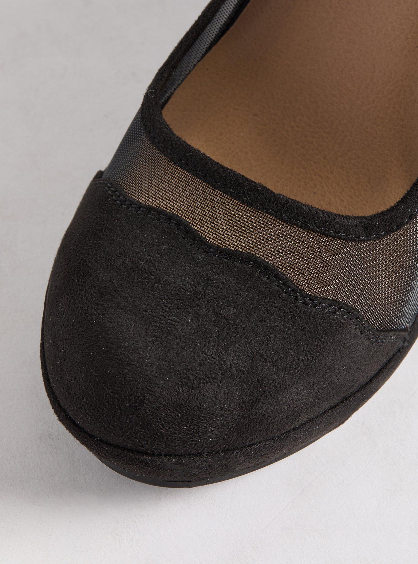 Mesh Platform Wedge - Black Faux Suede (WW)