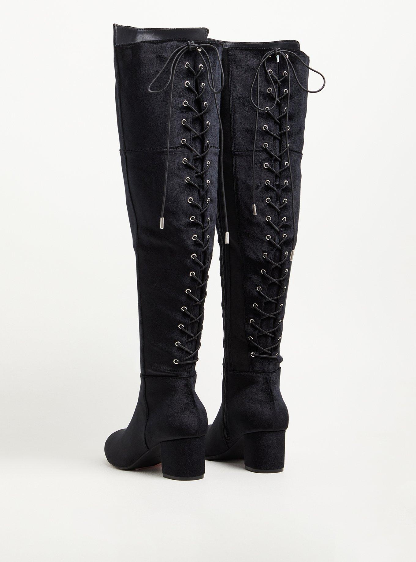 Torrid lace up hot sale knee high boots