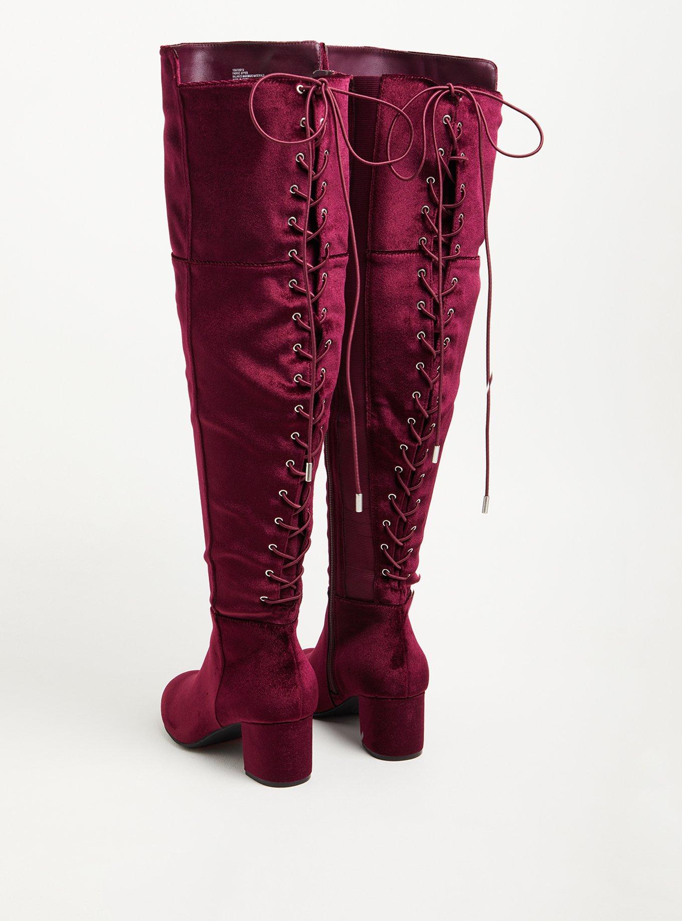 Torrid lace up hot sale knee high boots