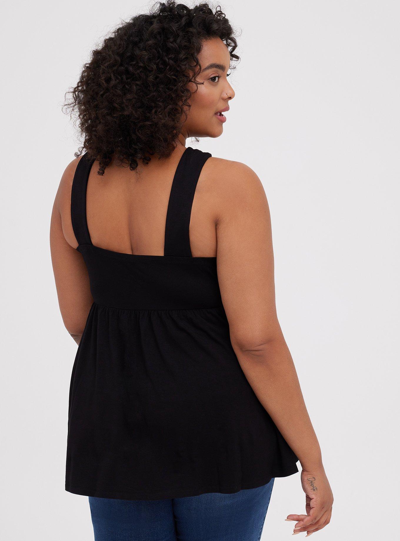 Babydoll Super Soft Halter Tank, DEEP BLACK, alternate