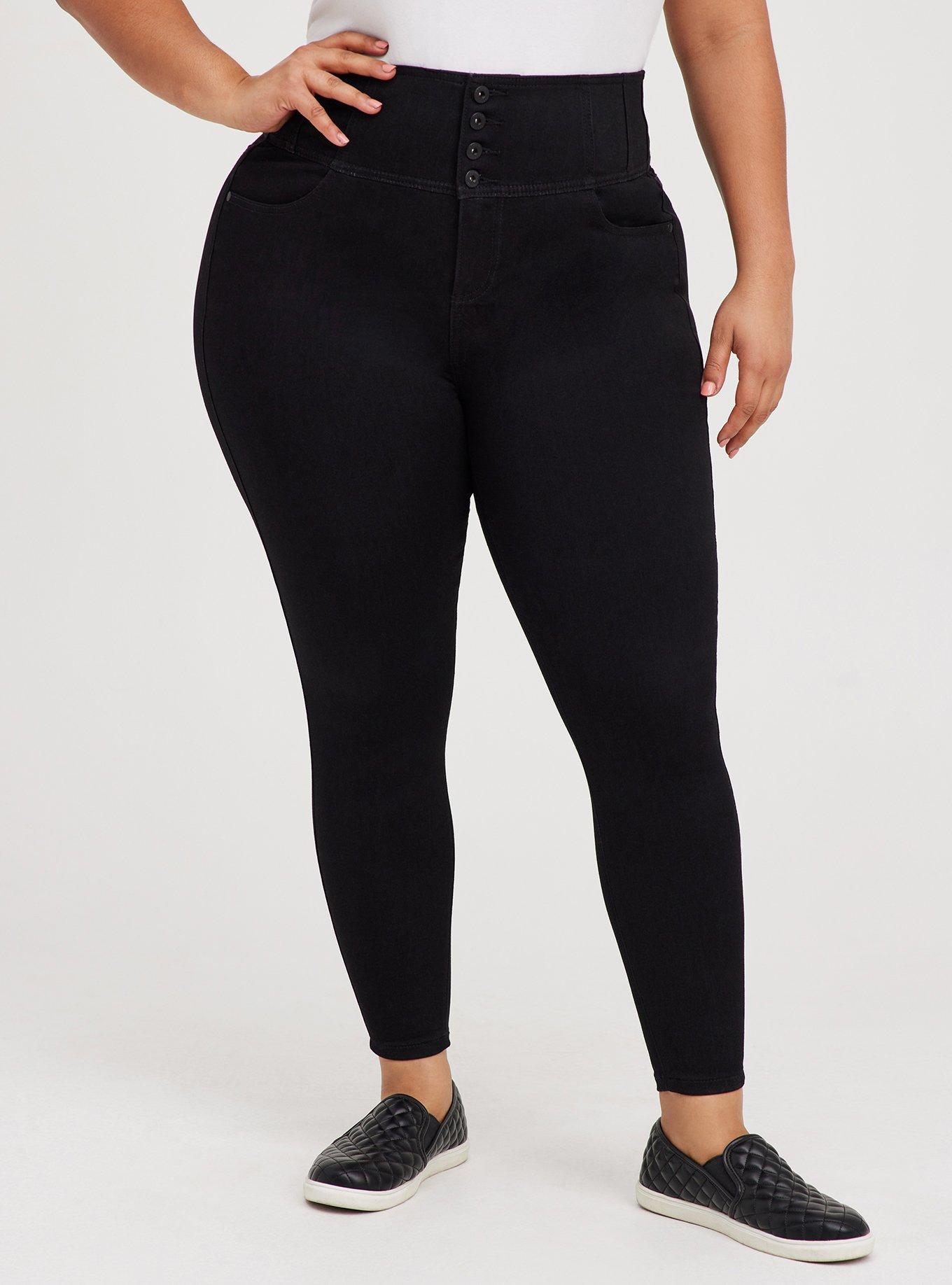 AMORE MIO TUMMY TUCK JEGGINGS BLACK