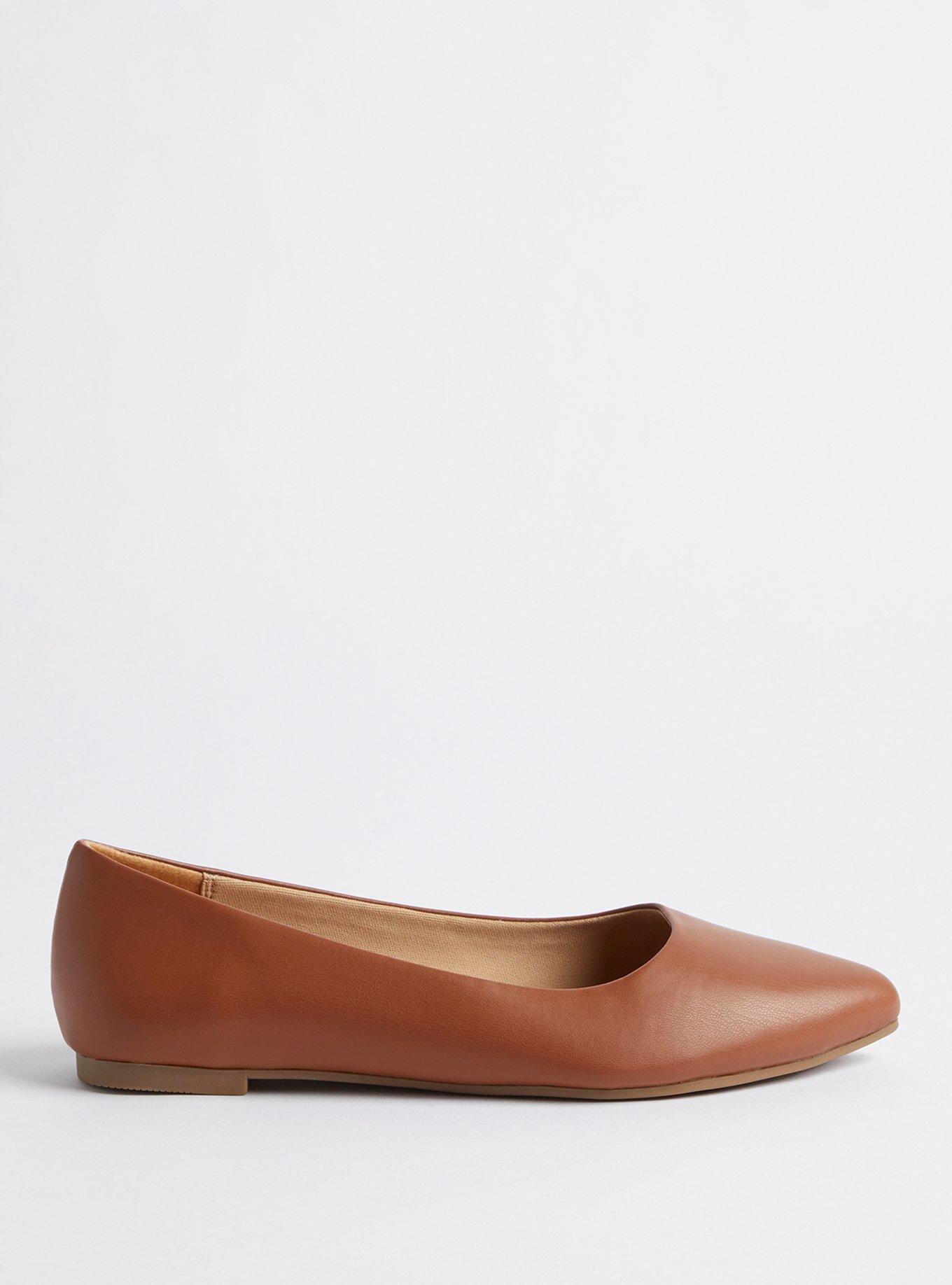 Cognac pointed toe flats store
