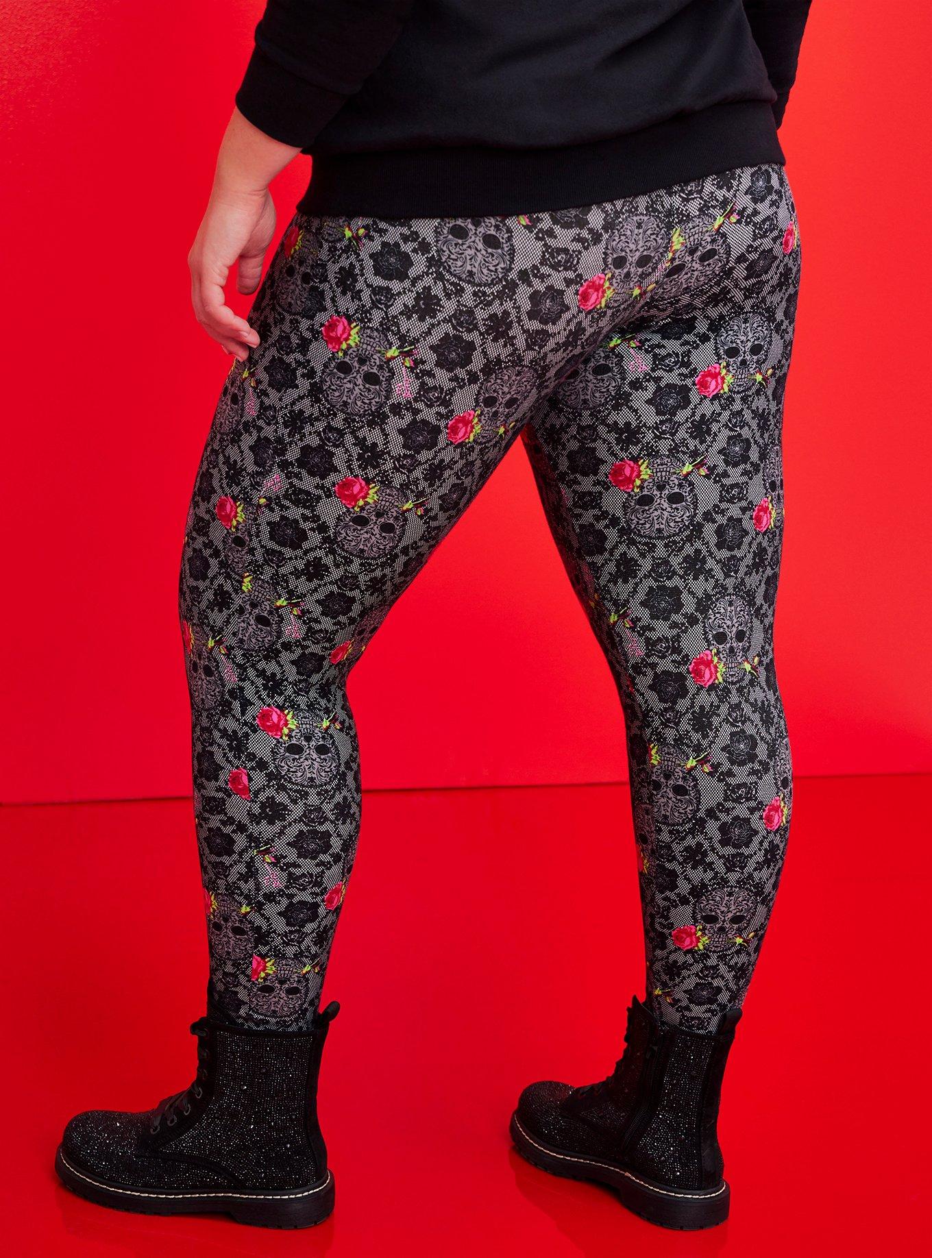 Plus Size Betsey Johnson Legging Rose Florish Skull Torrid