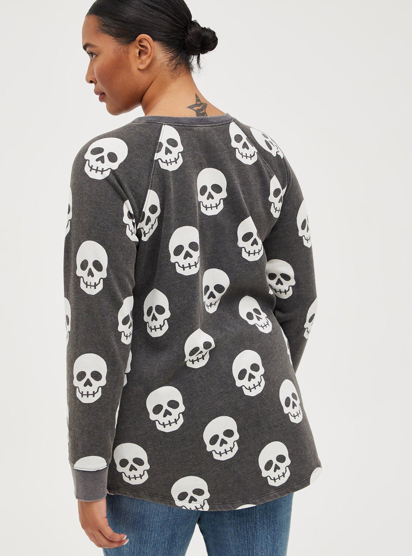 Plus Size - Classic Fit Cozy Fleece Crew Neck Raglan Tunic Sweatshirt -  Torrid