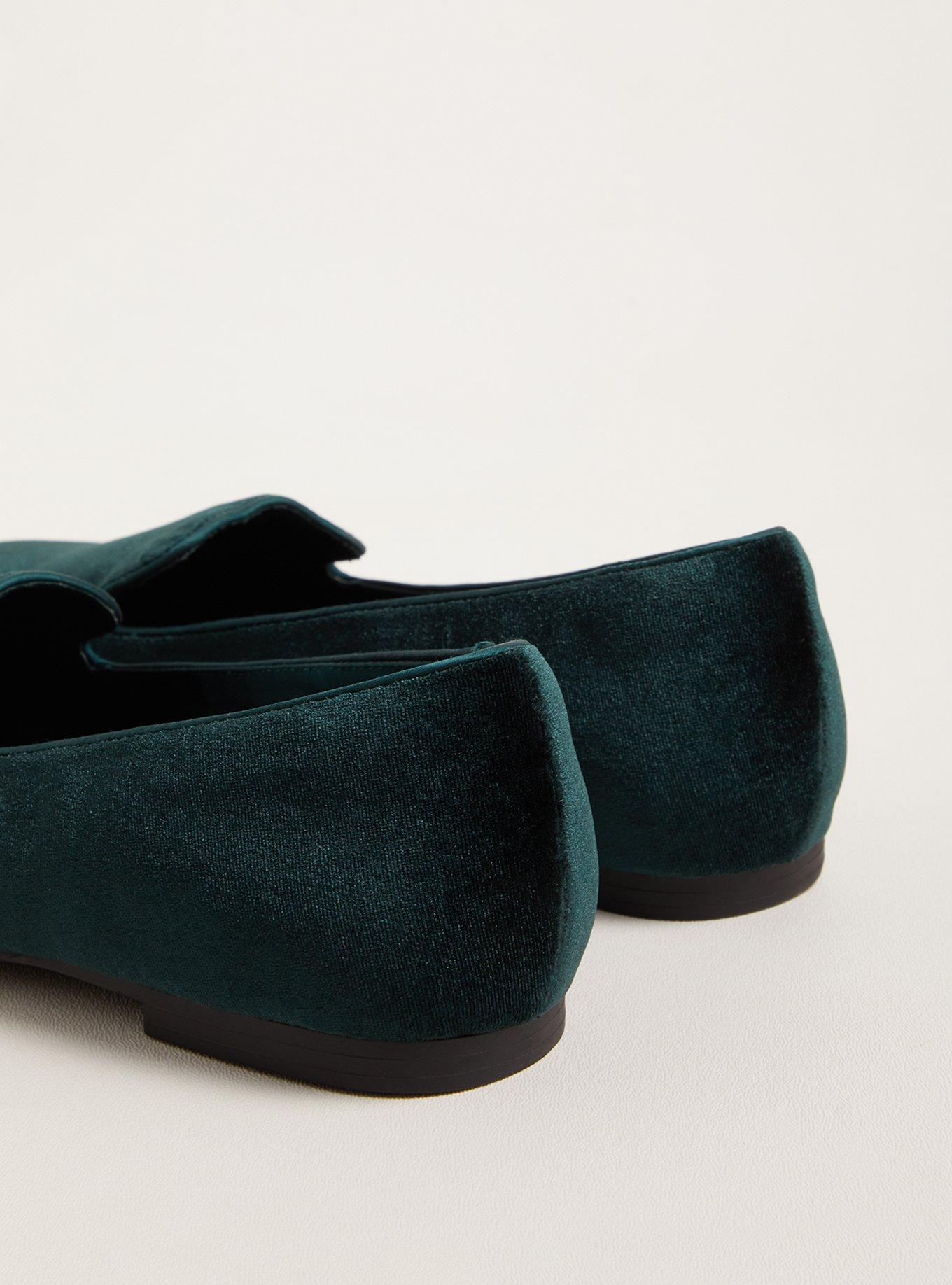 Plus Size Loafer - Green Velvet (WW), GREEN, alternate