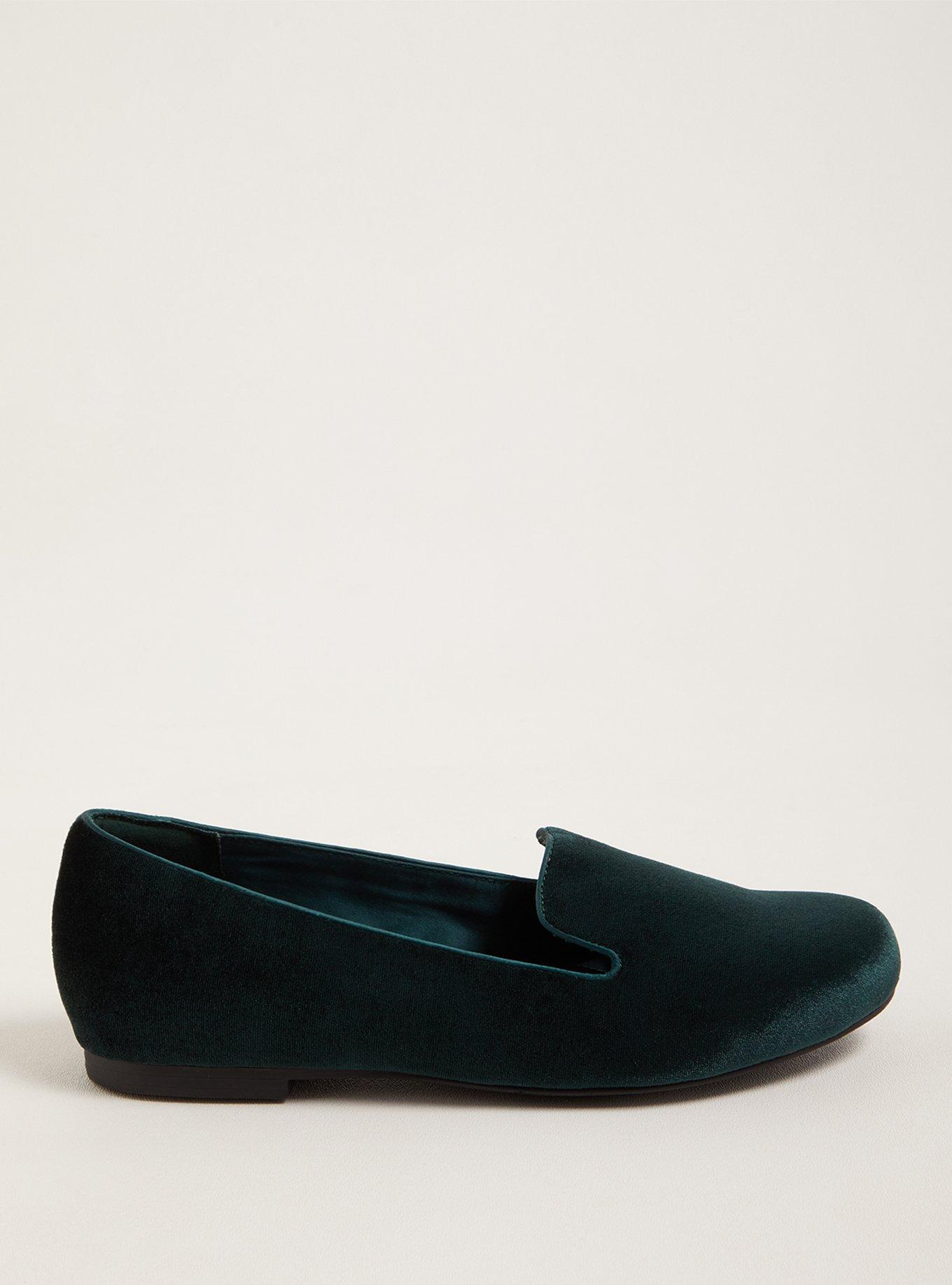 Plus Size Loafer - Green Velvet (WW), GREEN, alternate