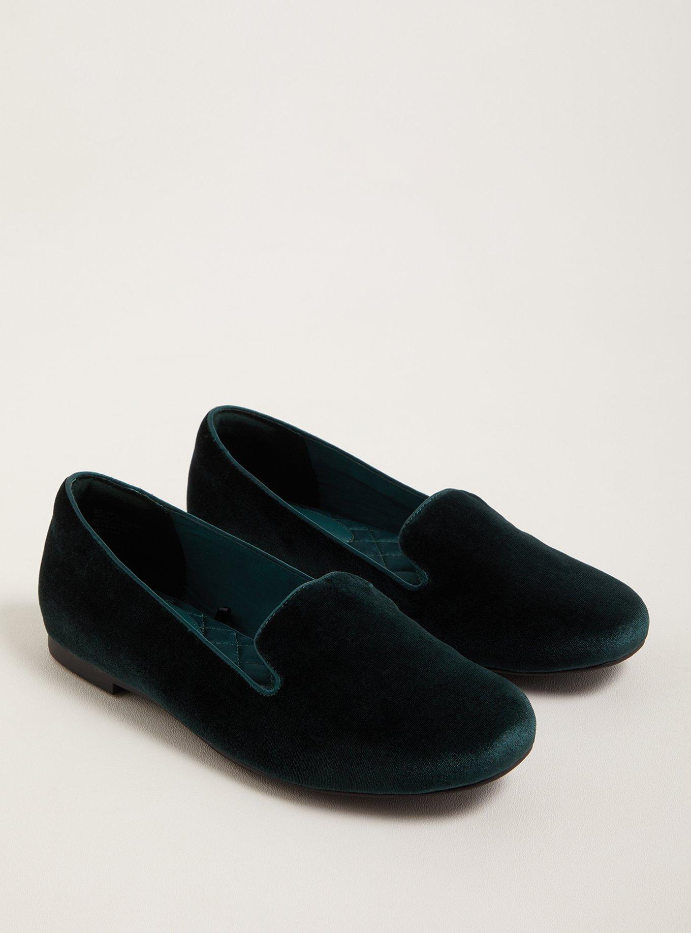 Green velvet loafers online