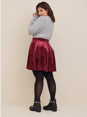 Plus Size Mini Velvet Skater Skirt, ZINFANDEL, alternate
