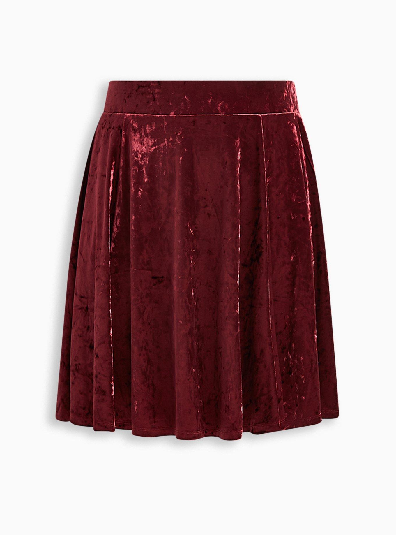 Plus Size Mini Velvet Skater Skirt Torrid