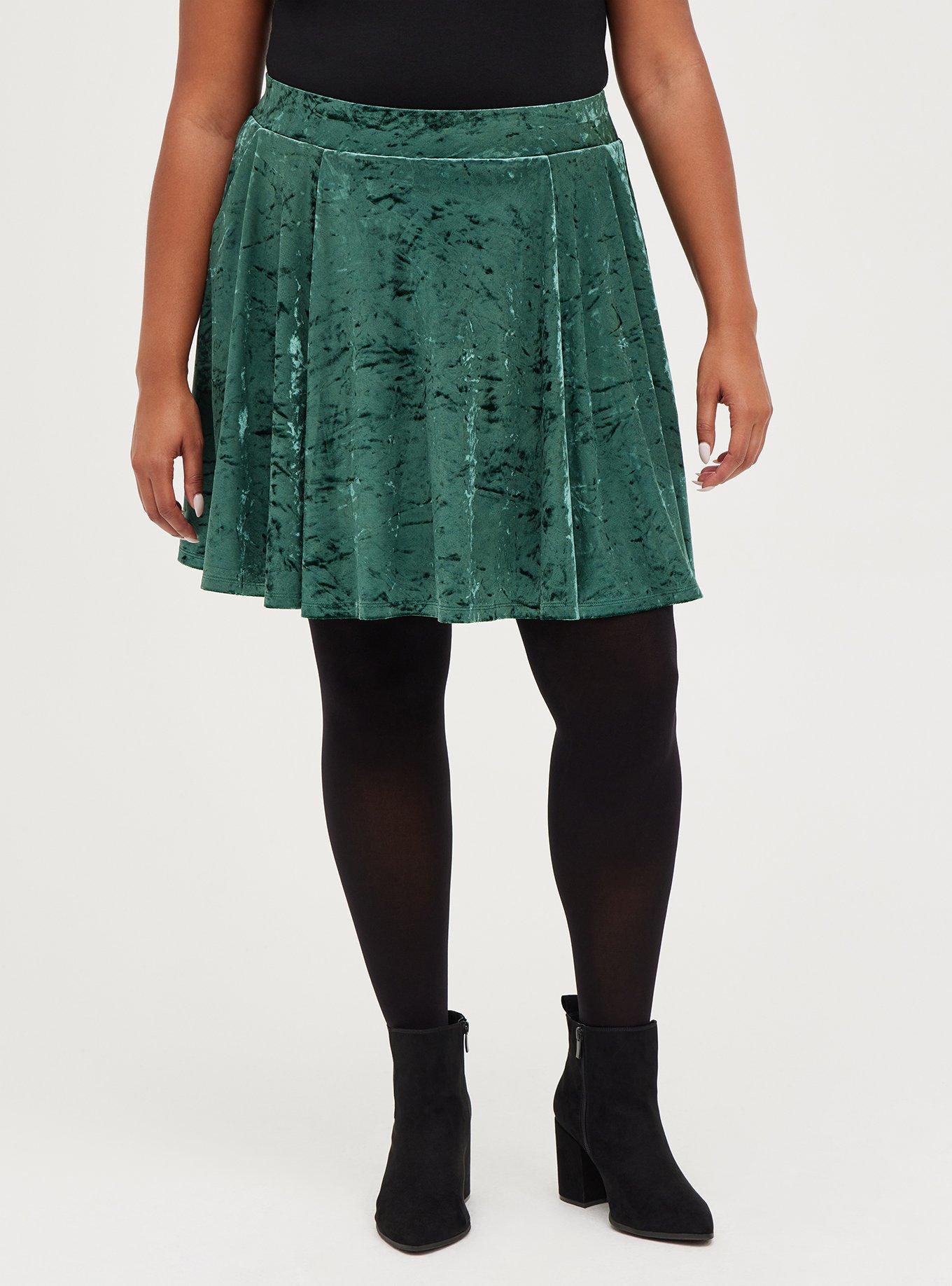 Plus Size Mini Velvet Skater Skirt Torrid