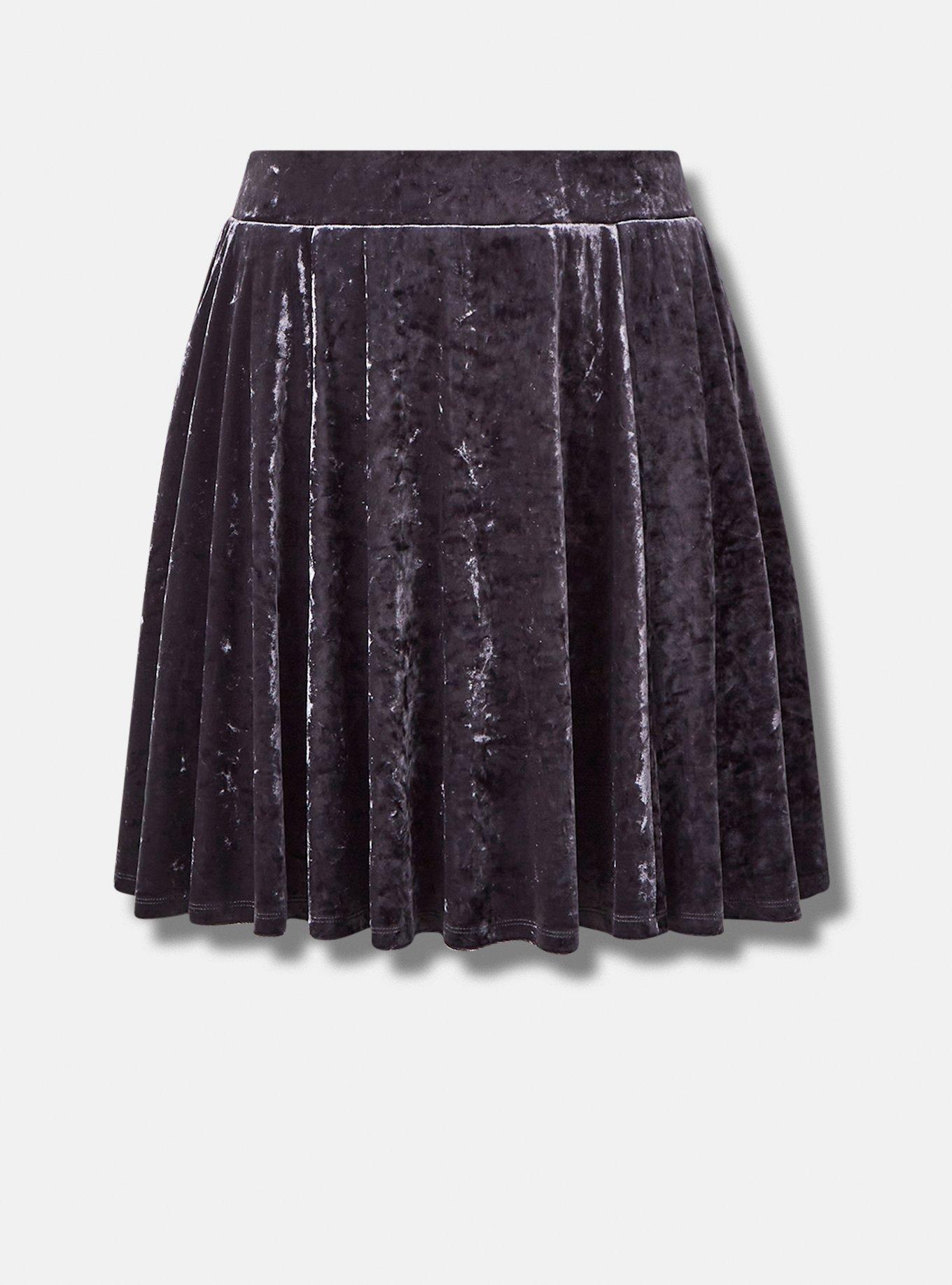 Mini Velvet Skater Skirt, PERISCOPE, hi-res