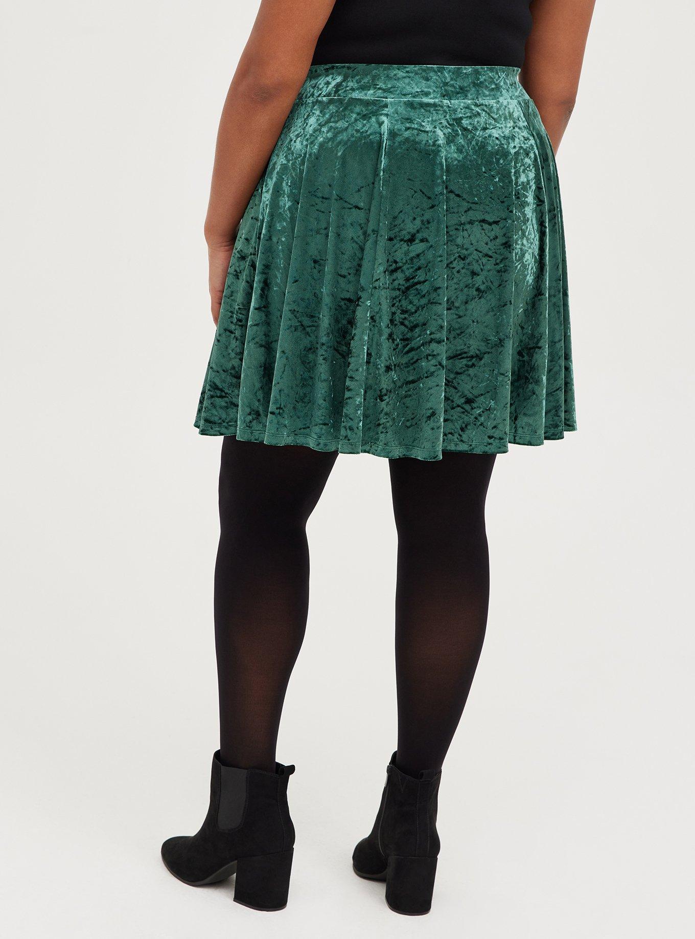 Plus size green skater skirt sale