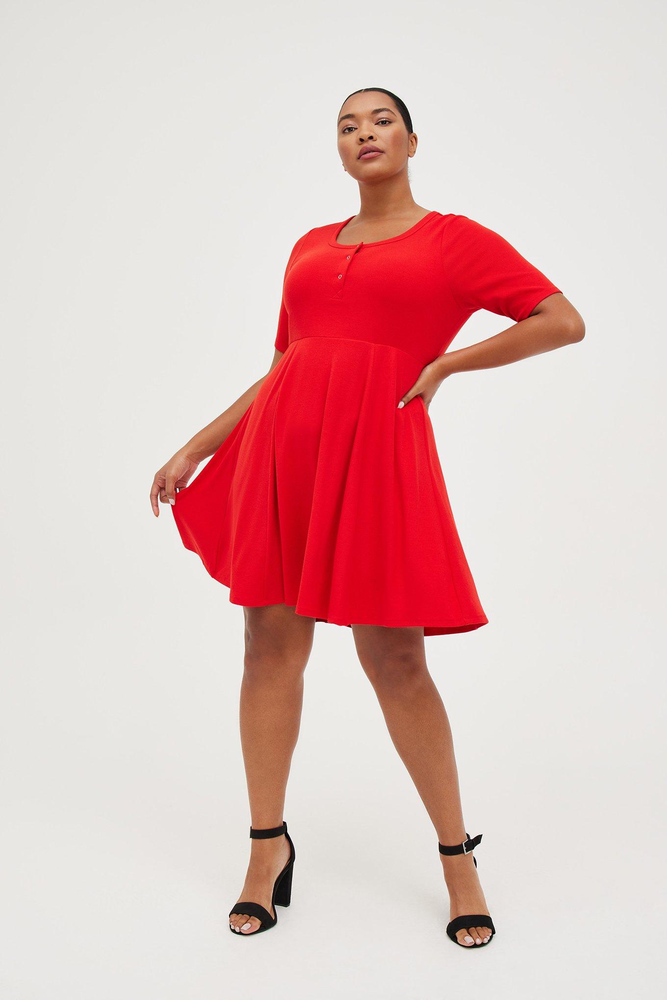 Ribbed knit skater on sale dress