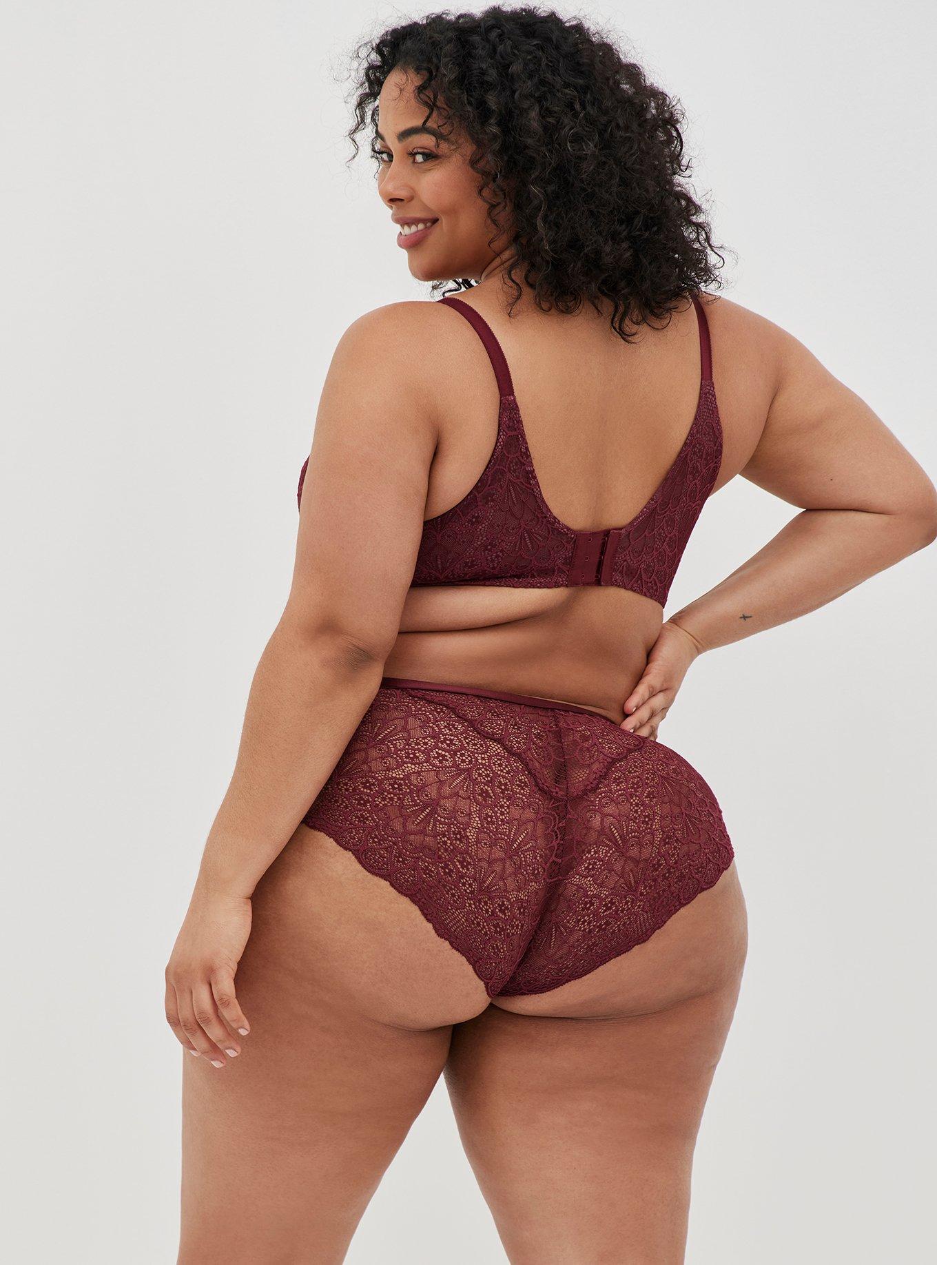 Plus Size - Shine And Lace Mid-Rise Cheeky Panty - Torrid