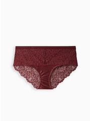 Plus Size Cheeky Panty - Lace Red, ZINFANDEL, hi-res