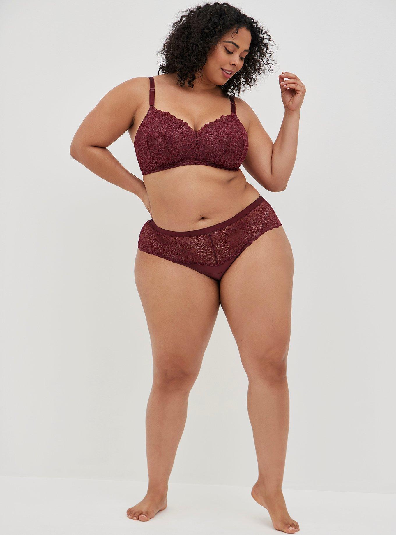 Torrid Sexy Lipstick Red Lace Bralette & Caged Panty SET Plus Size