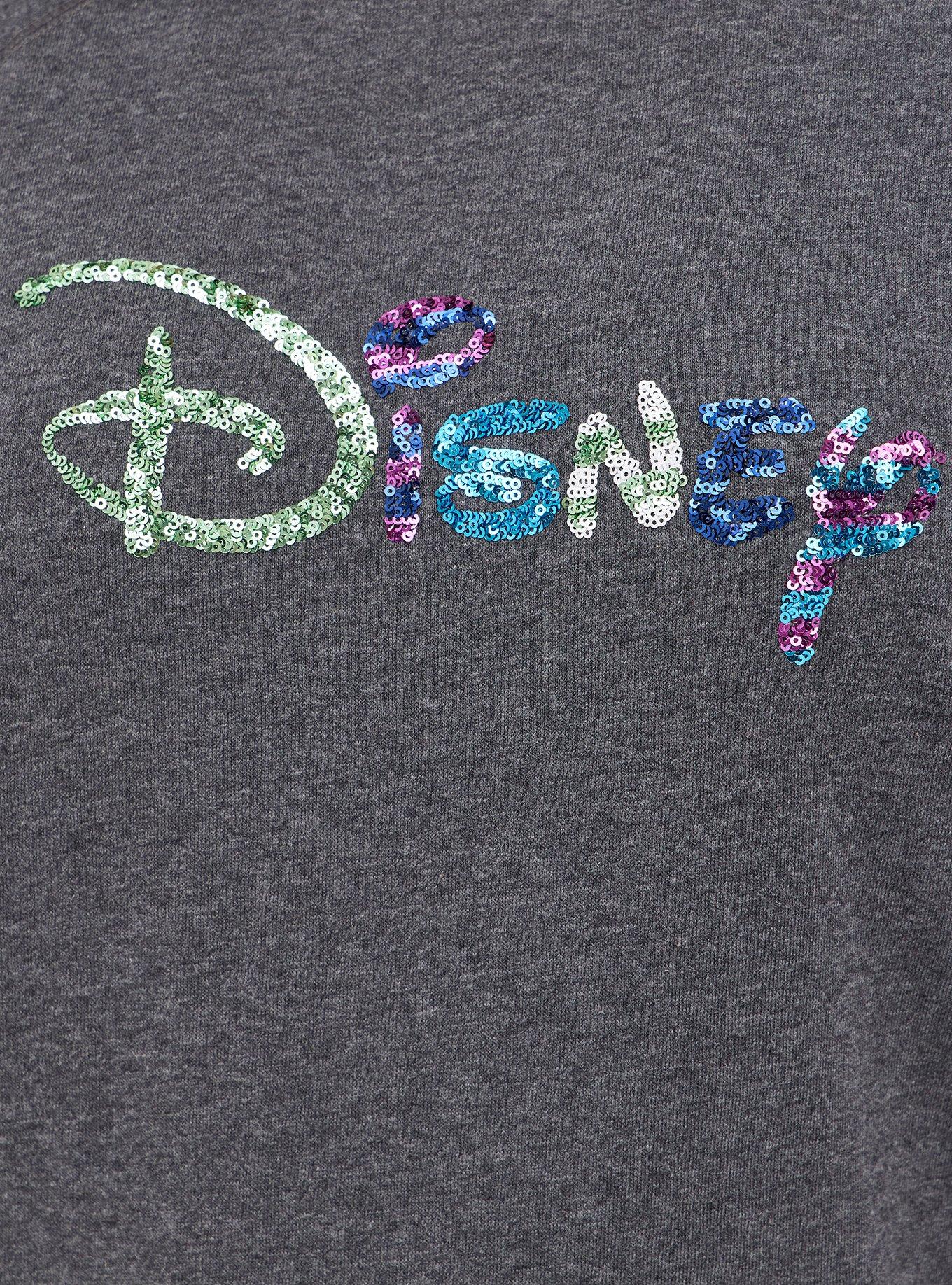 Plus Size Disney Logo Shine Sweatshirt , CHARCOAL HEATHER, alternate