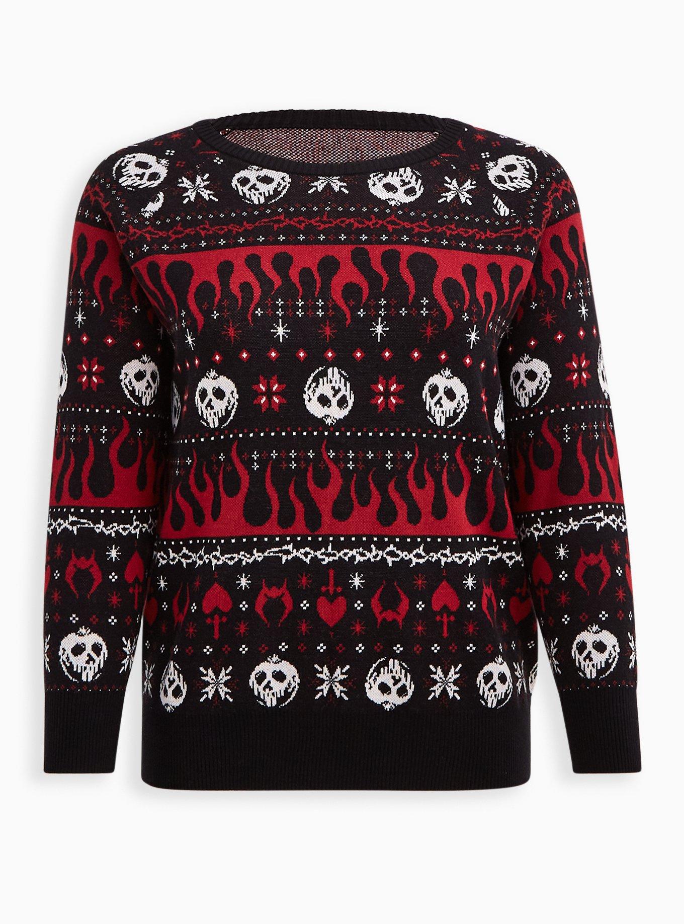 Disney Villains Pullover Sweater - Cotton Knit Poison Apple Fair Isle Print, MULTI, hi-res