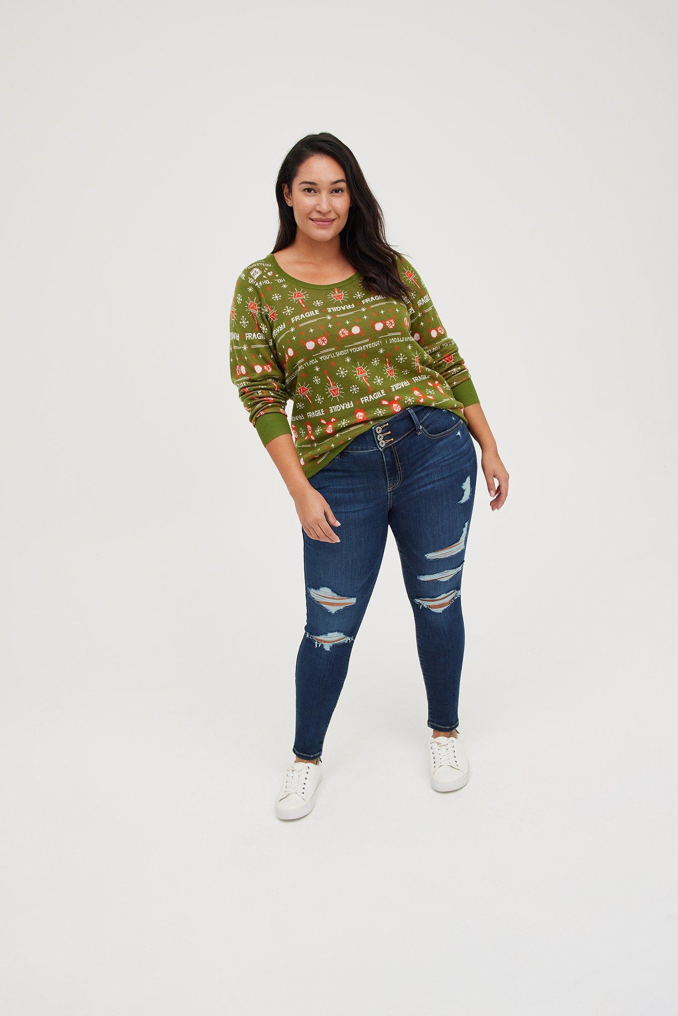 Plus Size Pullover Sweater - Knit Jacquard A Christmas Story Fair Isle, MULTI, alternate