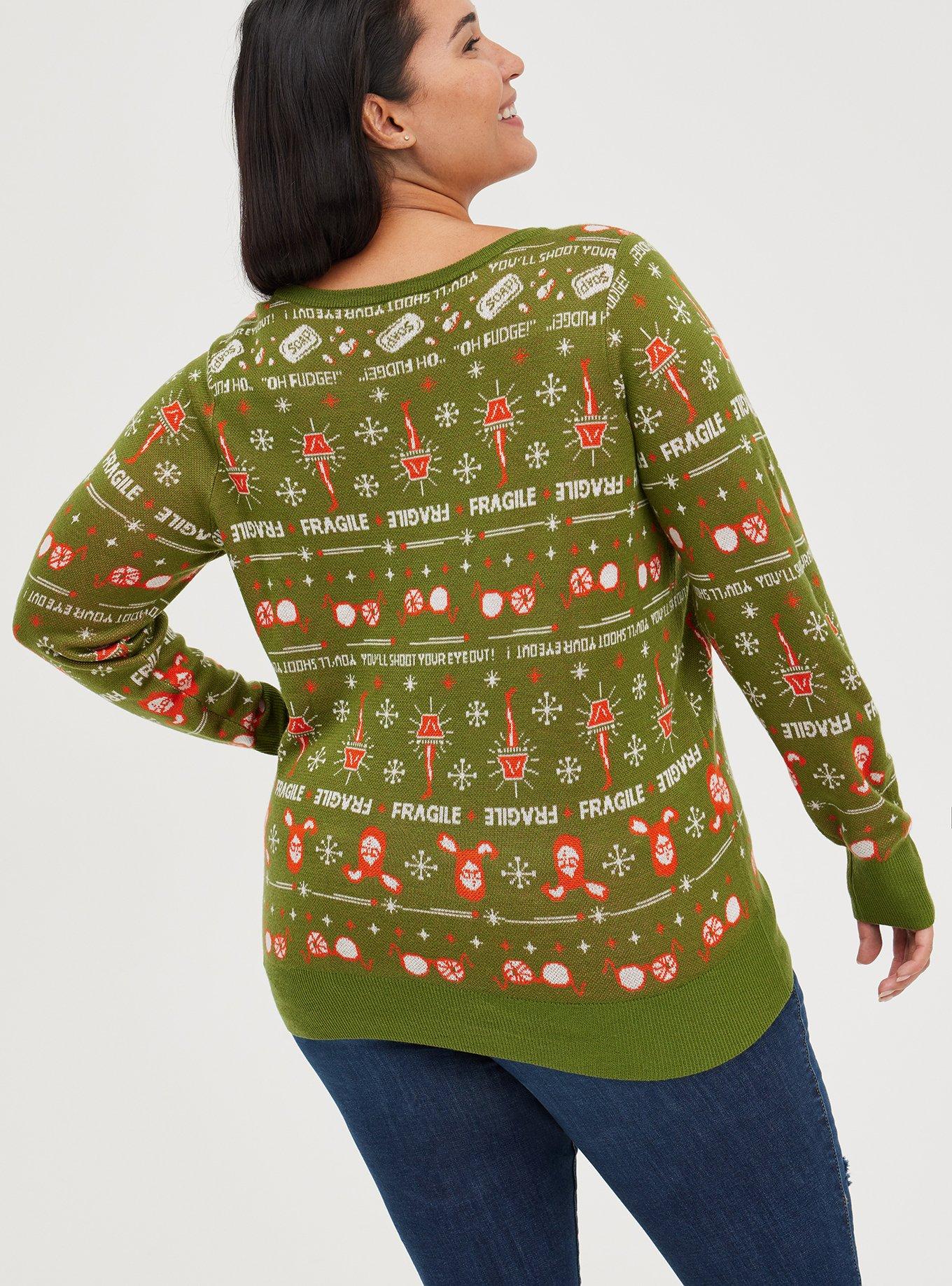 Plus Size Pullover Sweater - Knit Jacquard A Christmas Story Fair Isle, MULTI, alternate