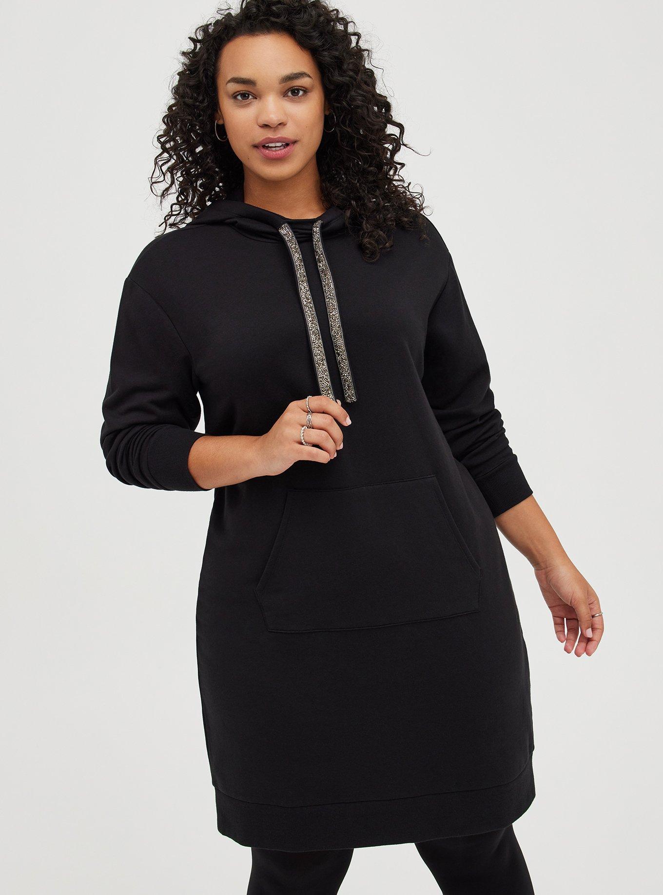 Plus size black sales hoodie dress