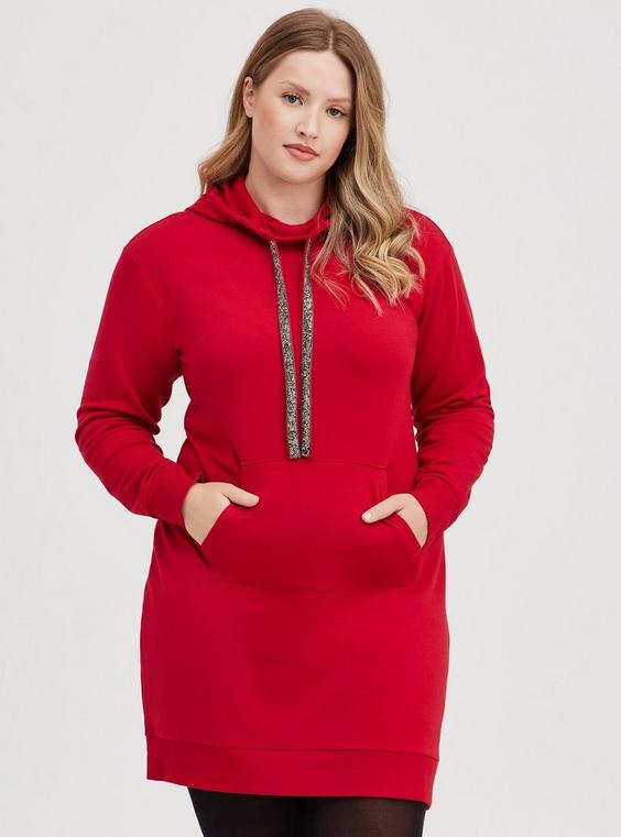 Plus Size - Mini Ultra Soft Fleece Hoodie Dress - Torrid