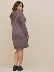 Mini Ultra Soft Fleece Hoodie Dress, TORNADO, alternate