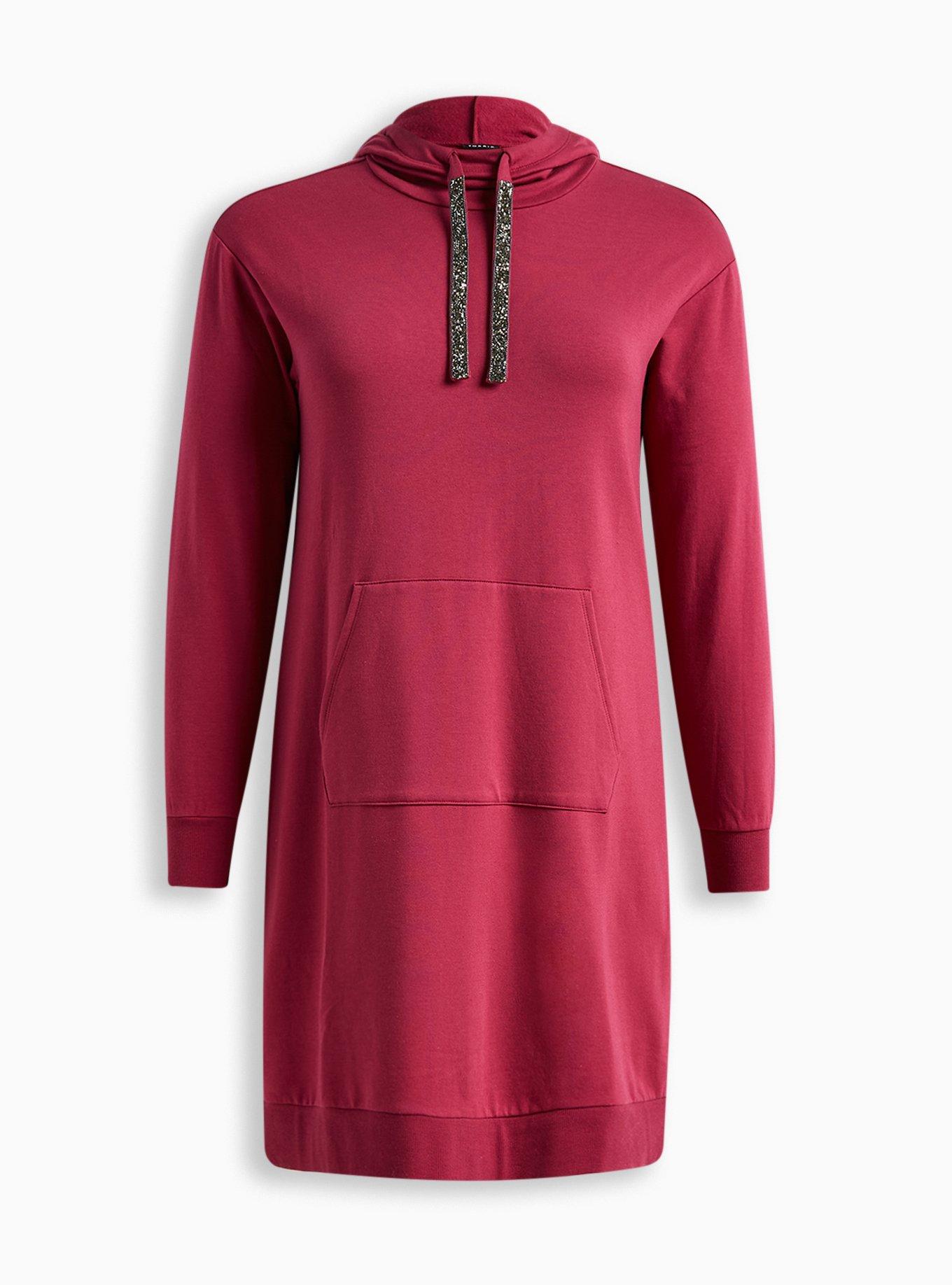 Plus Size - Mini Ultra Soft Fleece Hoodie Dress - Torrid