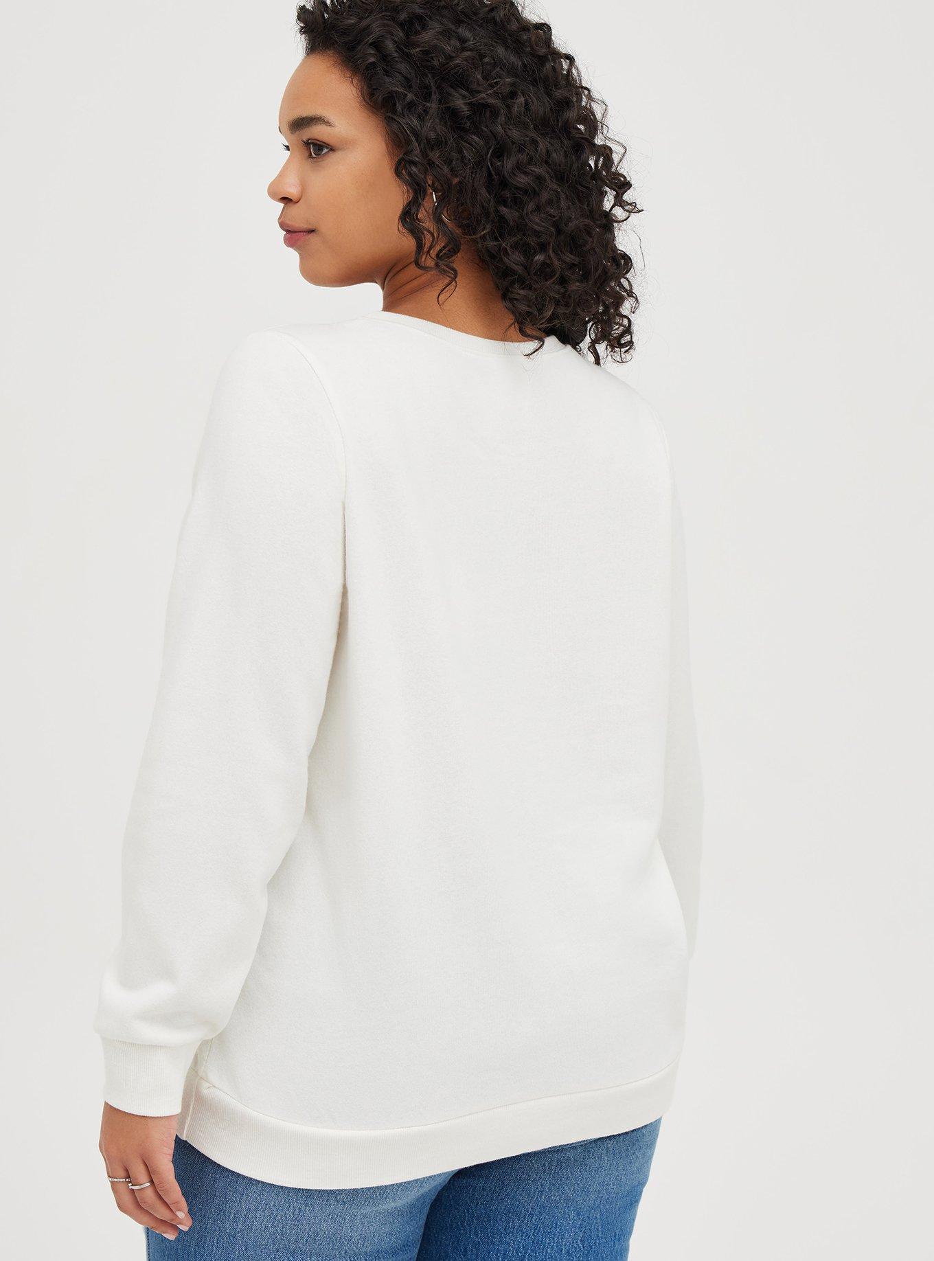 Snoopy Sweatshirt - Cozy Fleece Christmas Tree White, MARSHMALLOW, alternate