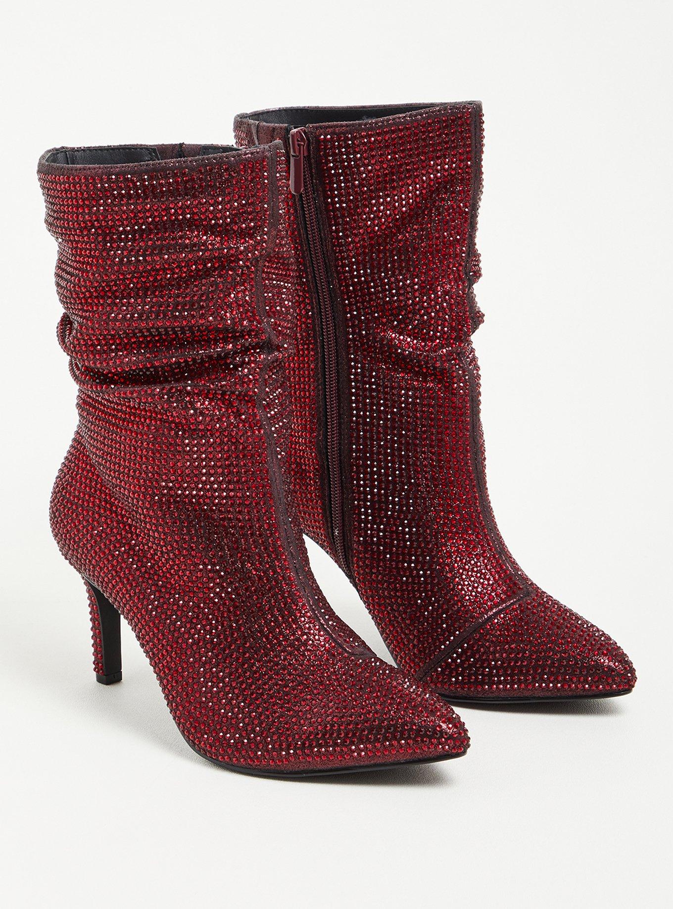 Red wide hot sale width booties