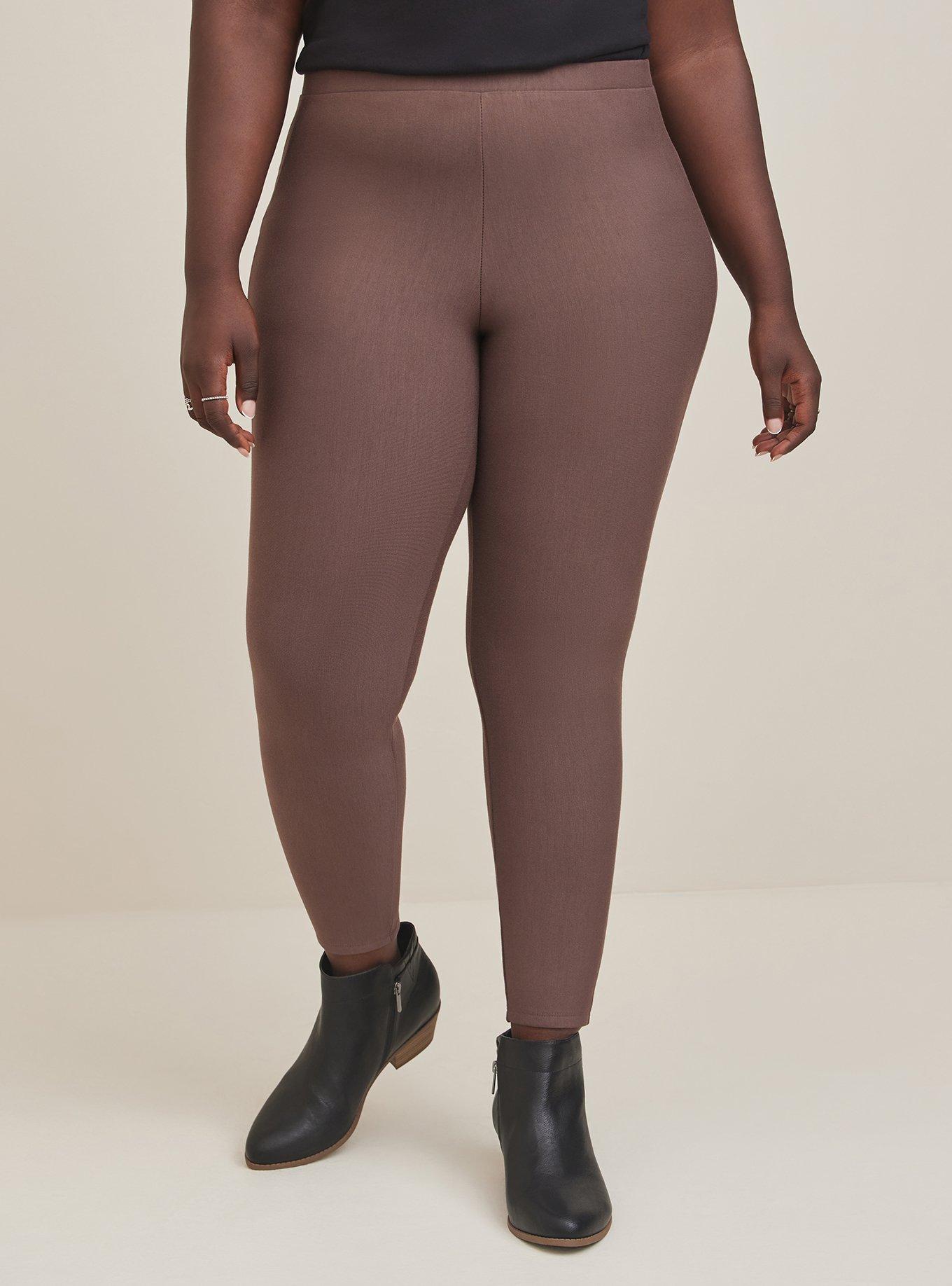 Plus Size Brown Tights Legging Dress Pants Lined Fleece Tights