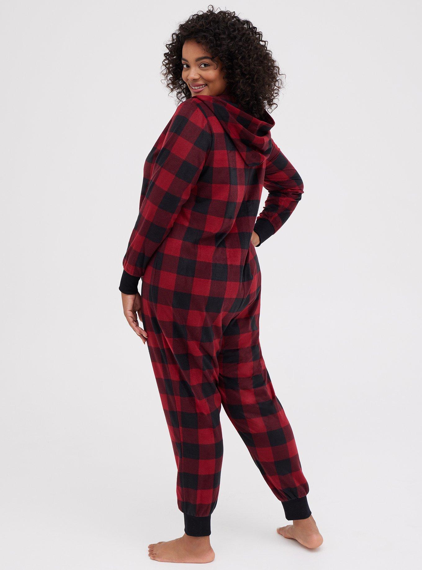 Women's Plus Size Fleece Hoodie Footie Pajamas with France