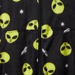 Fleece Full Length Lounge Onesie, ALIEN DEEP BLACK, swatch