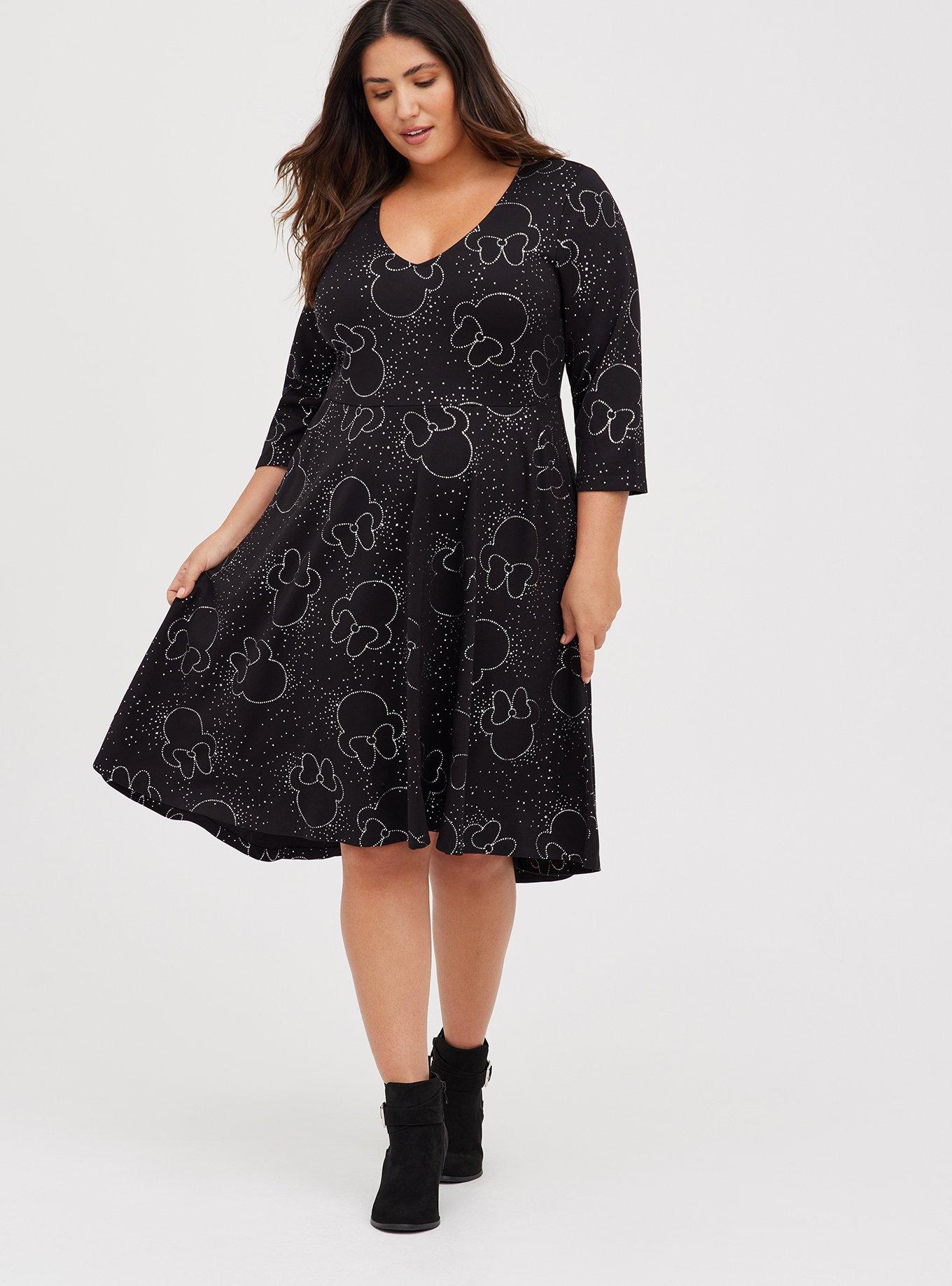 Plus Size - Hi-Lo Skater Dress - Disney Minnie Mouse Faces - Torrid