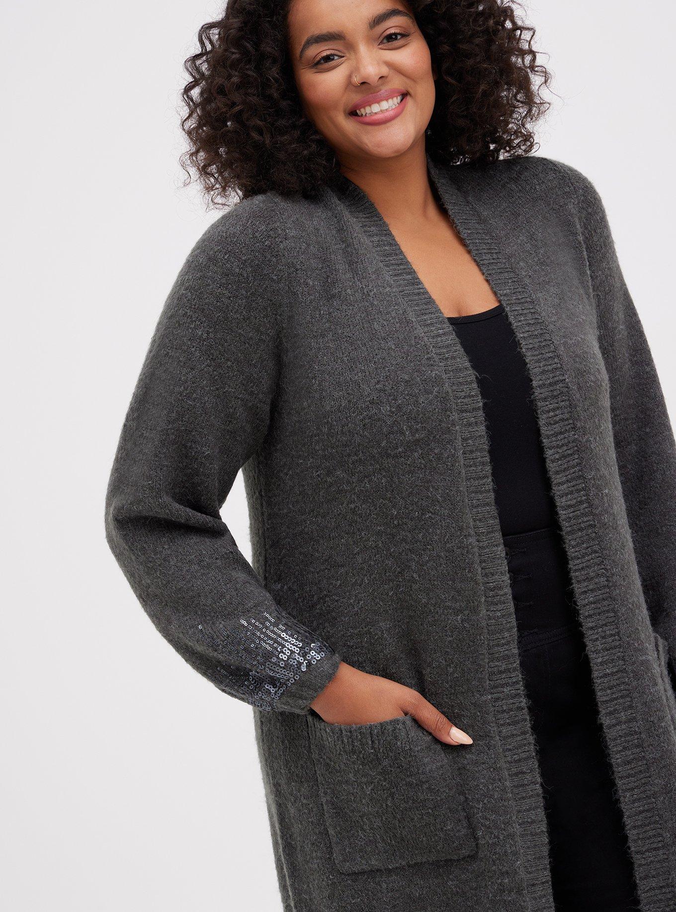 Plus Size - Grey Knit Duster - Torrid