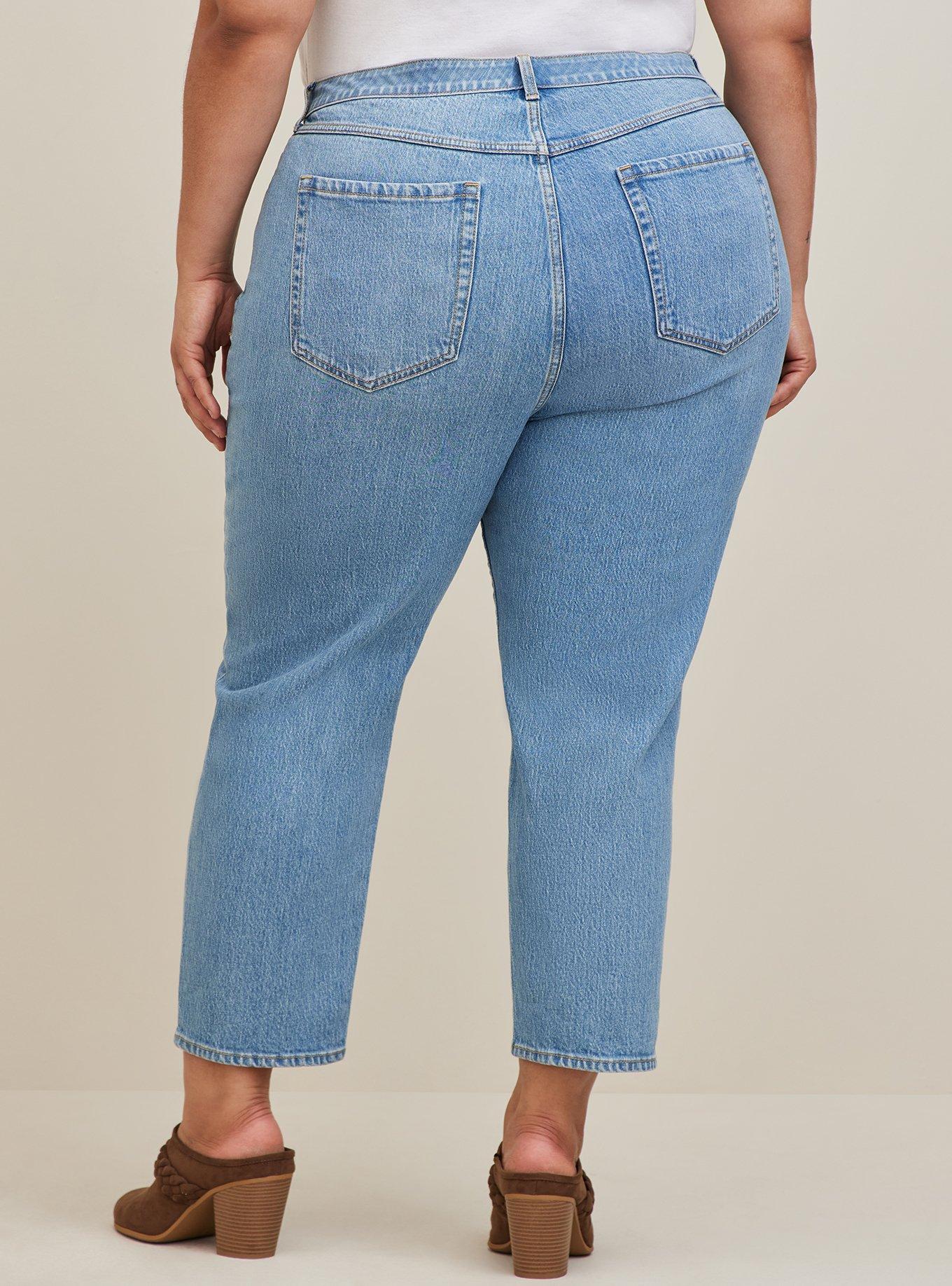 Plus Size - Mom Jean Straight Premium Classic Denim High-Rise Jean